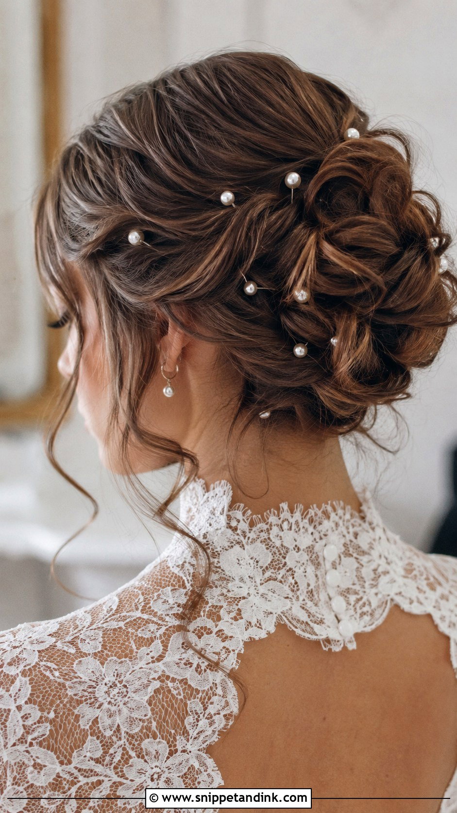 Twisted Updo With Pearl Accents - Snippet and Ink - 25 Whimsical Wedding Hair Ideas
