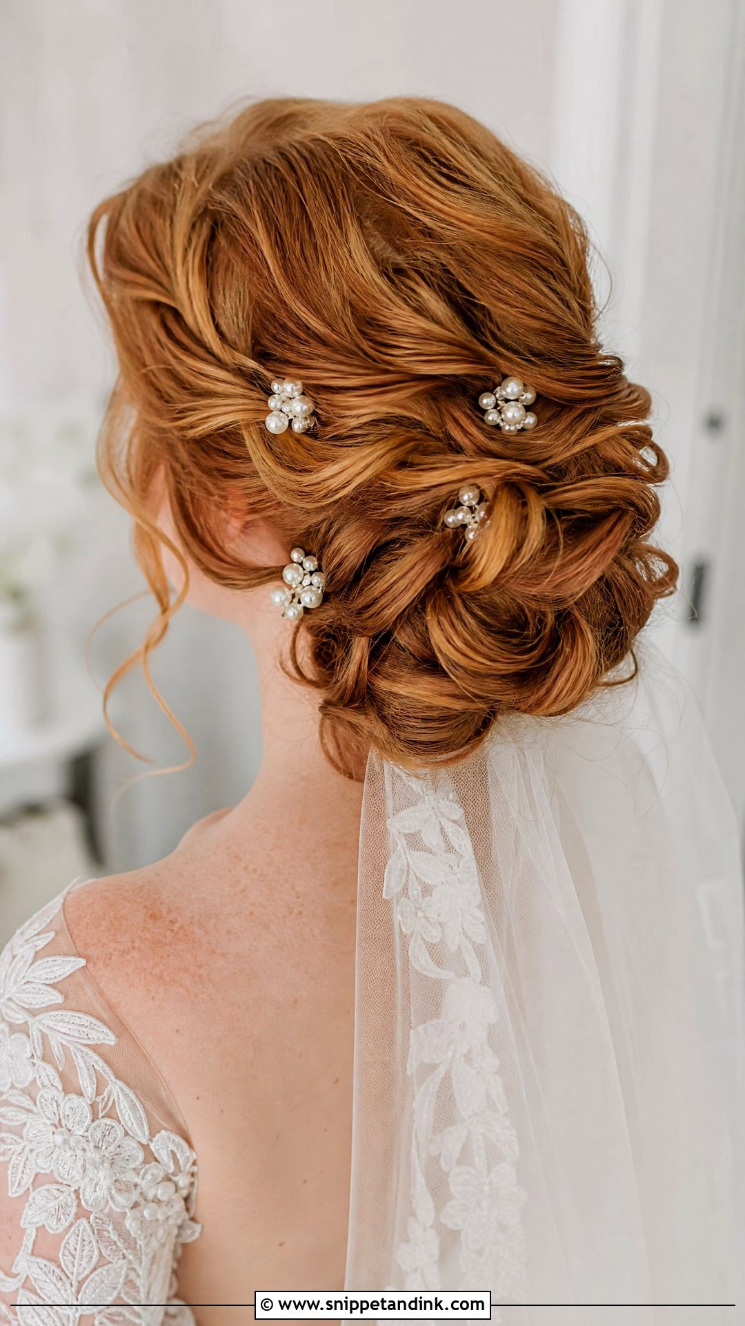 Twisted Updo With Pearl Clusters - Snippet and Ink - 20 Wedding Hair with Pearls Ideas