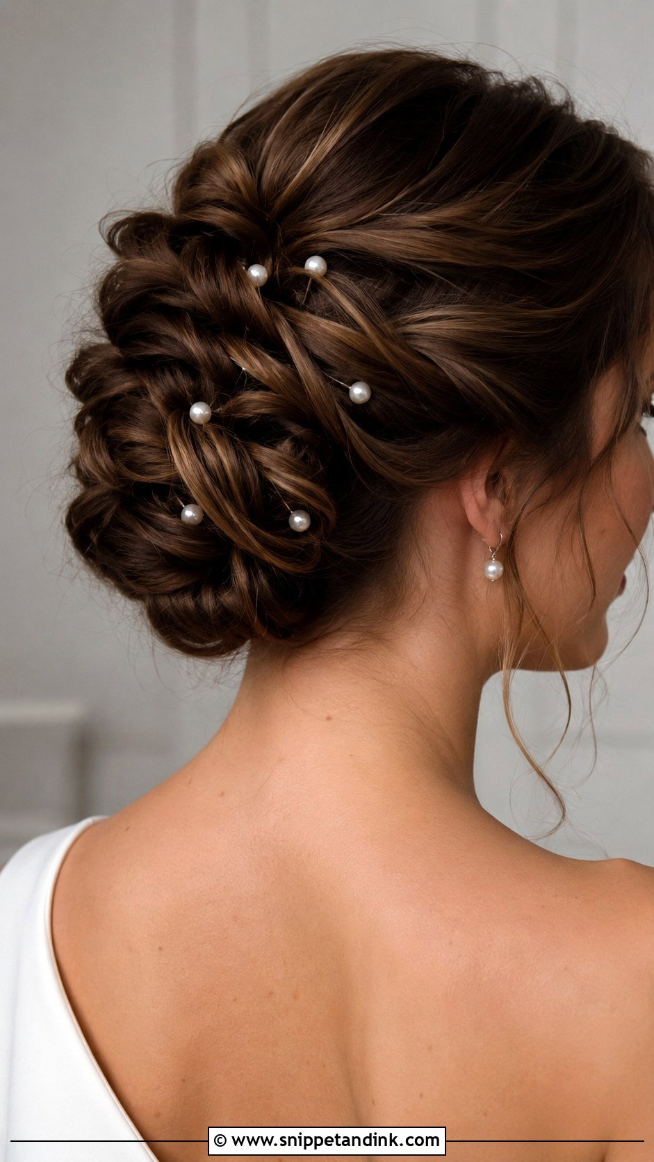 Twisted Updo With Pearl Pins - Snippet and Ink - 25 Hair Up Dos for Weddings