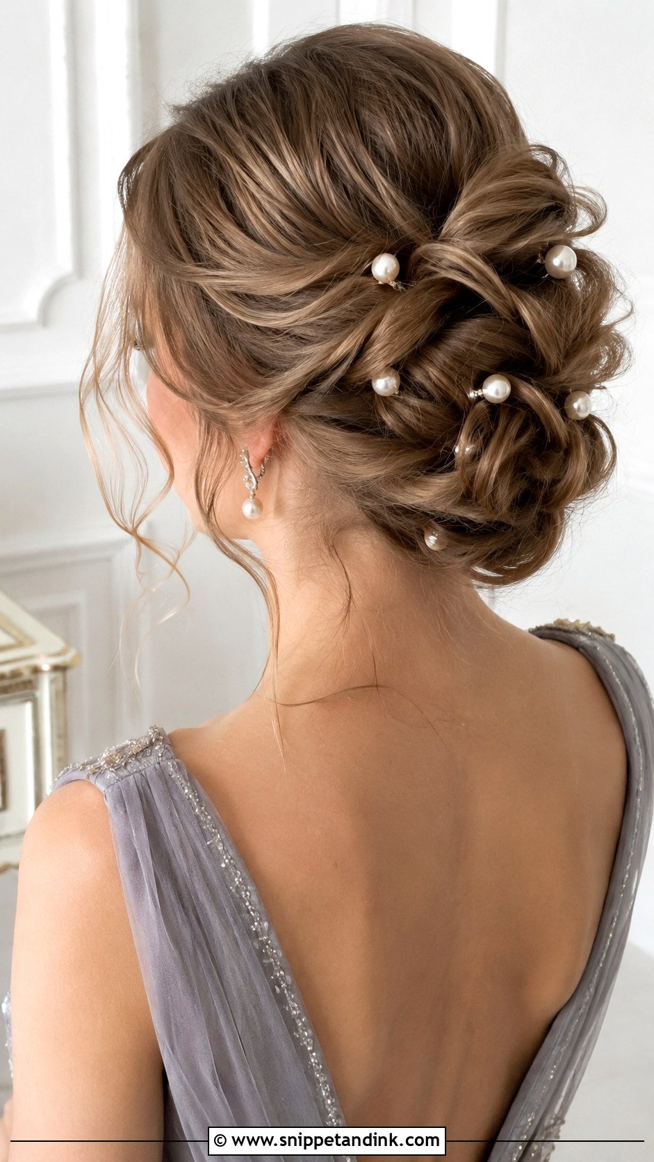 Twisted Updo With Pearls - Snippet and Ink - 20 Hair Styling for Wedding Ideas