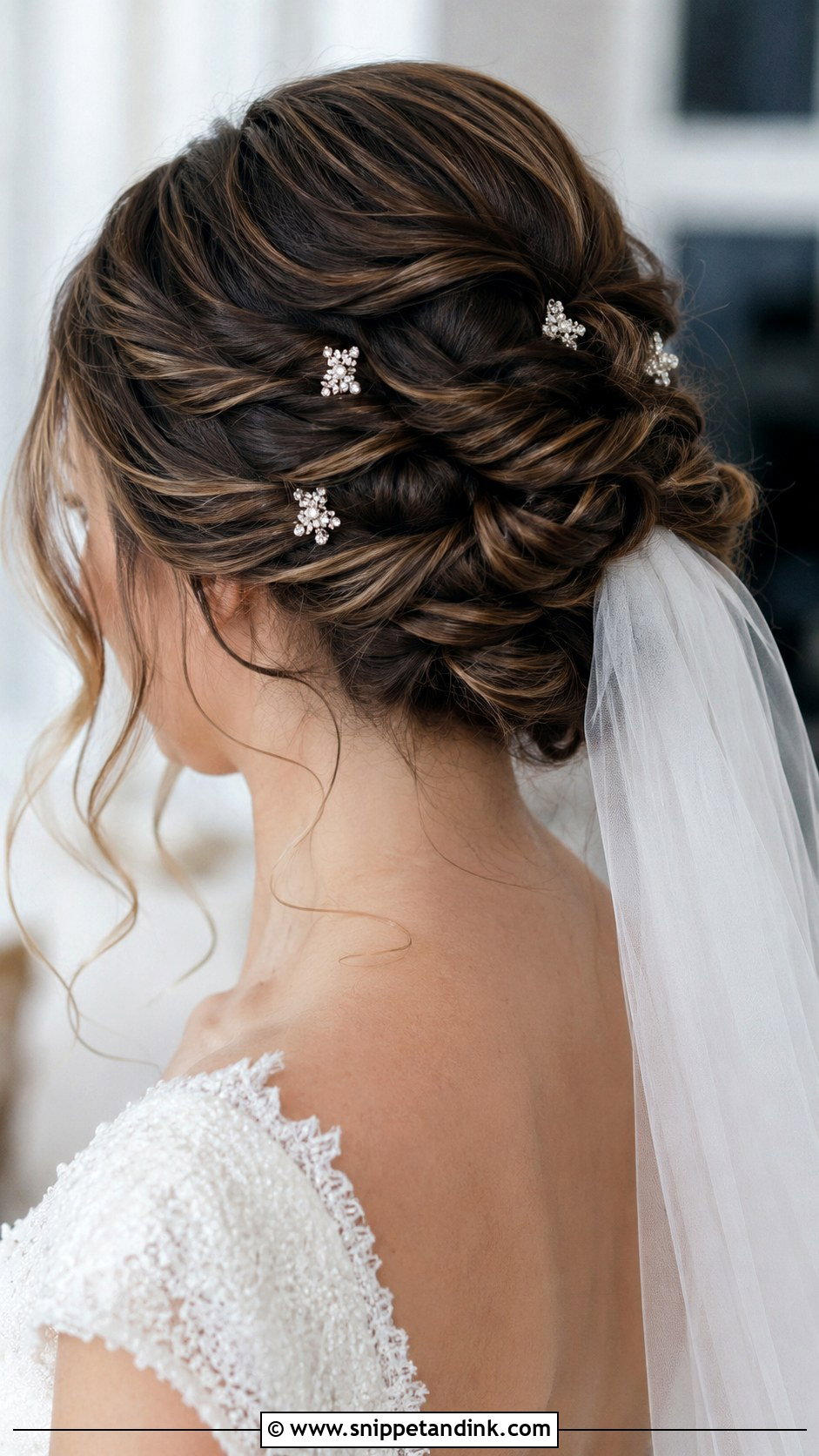 Twisted Updo With Pins - Snippet and Ink - 20 Easy Wedding Updos for Long Hair