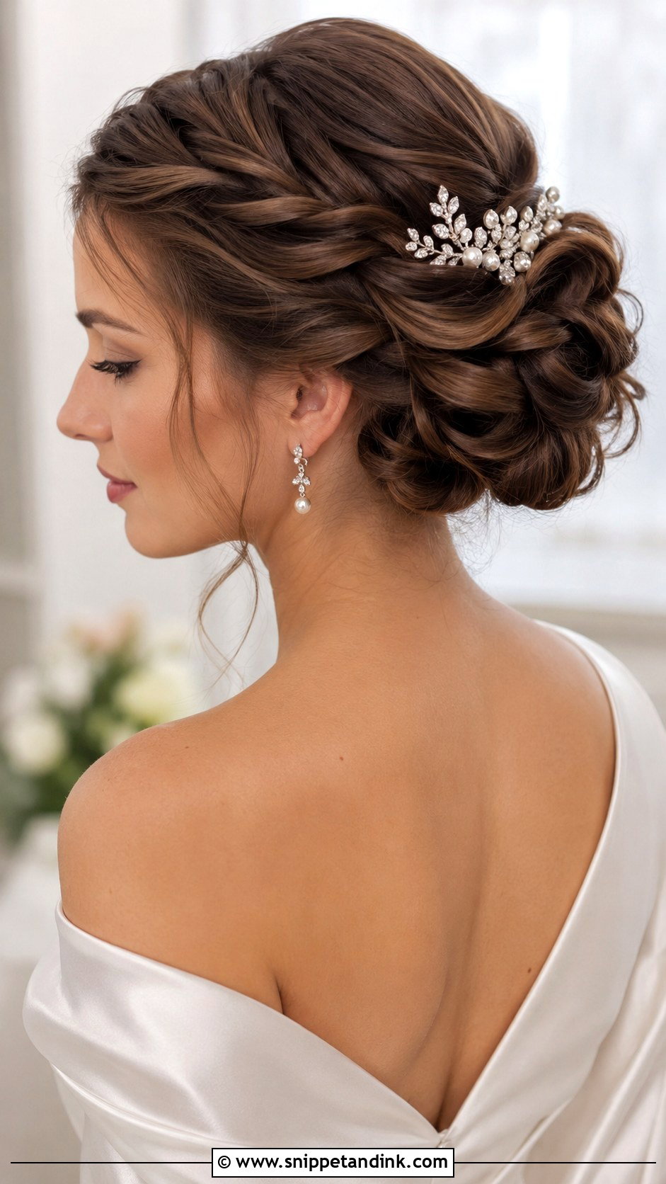 Twisted Updo With Side Accent - Snippet and Ink - 20 Classy Elegant Updo Wedding Hairstyles