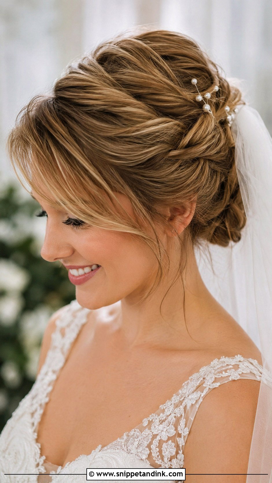 Twisted Updo With Side Swept Bangs - Snippet and Ink - 30 Hairstyles for Marriage