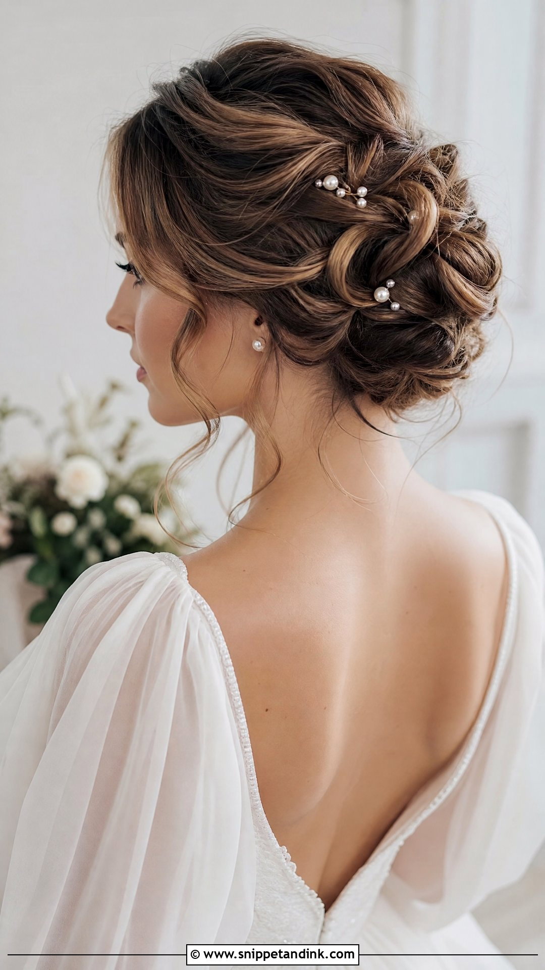 Twisted Updo With Tendrils - Snippet and Ink - 20 Elegant Wedding Updos for Long Hair