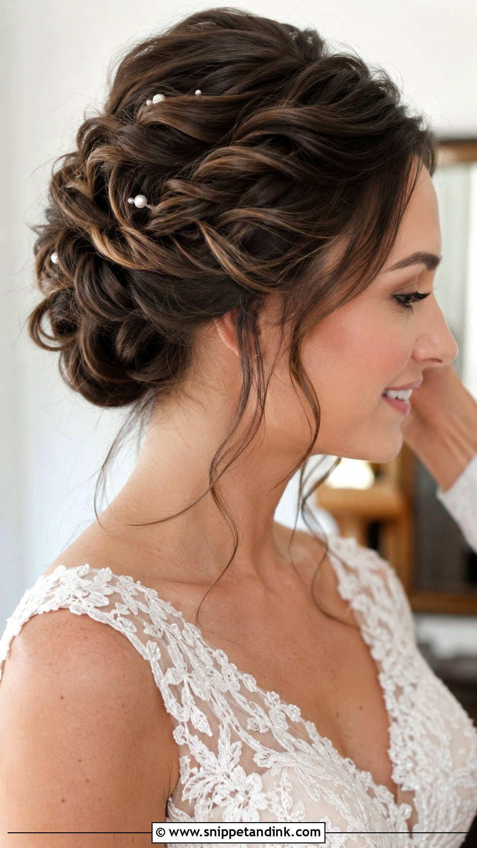 Twisted Updo With Tendrils - Snippet and Ink - 30 Boho Bridal Hair Ideas