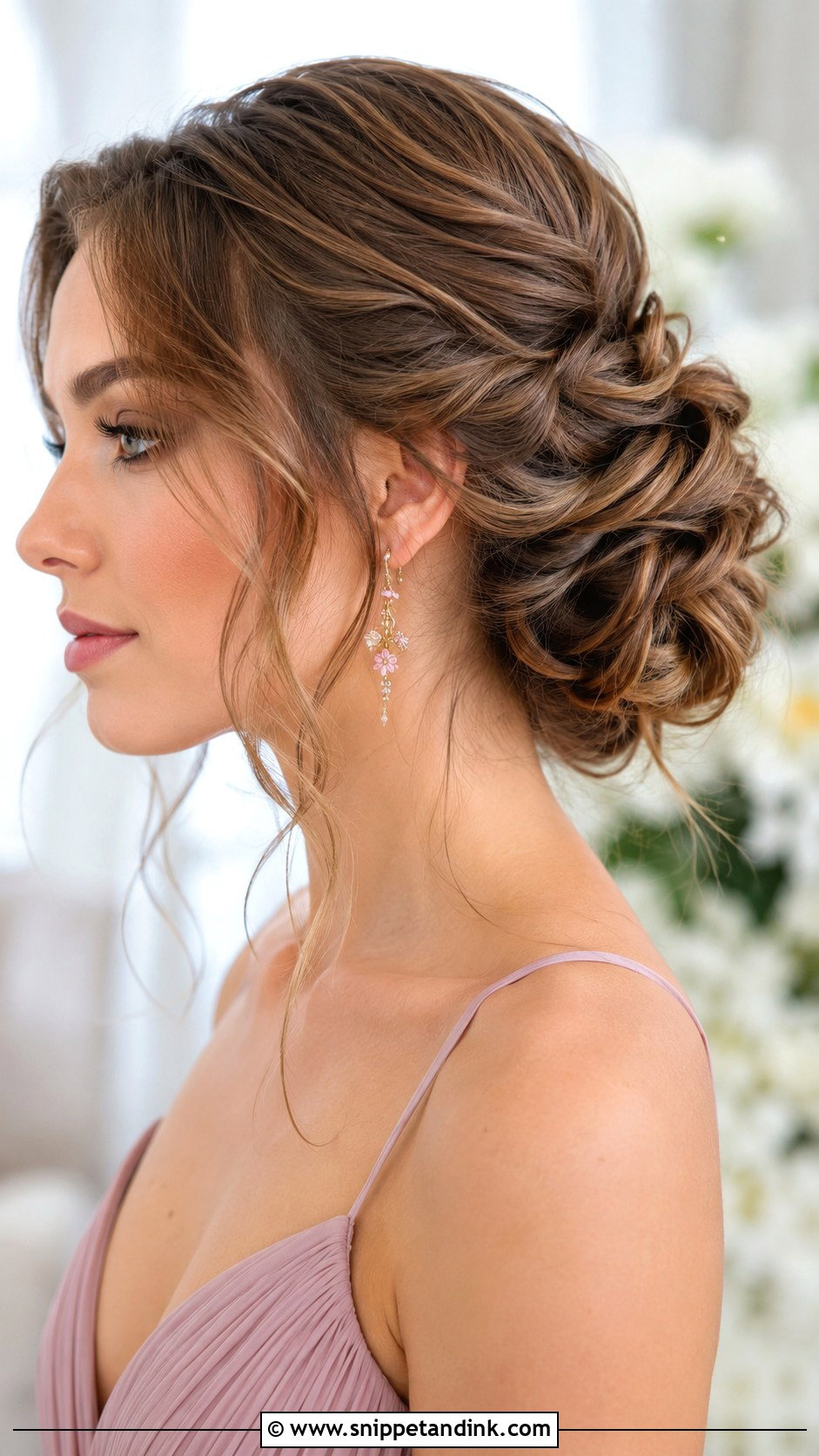 Twisted Updo With Tendrils - Snippet and Ink - 30 Wedding Guest Updo Hairstyles