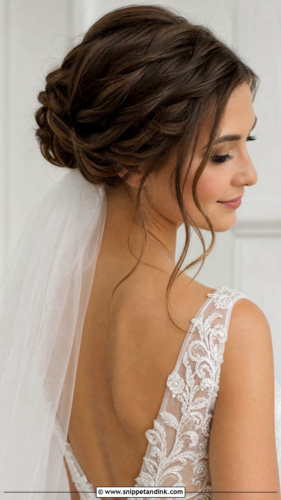 Twisted Updo With Tendrils - Snippet and Ink - 20 Wedding Hairstyles Front View