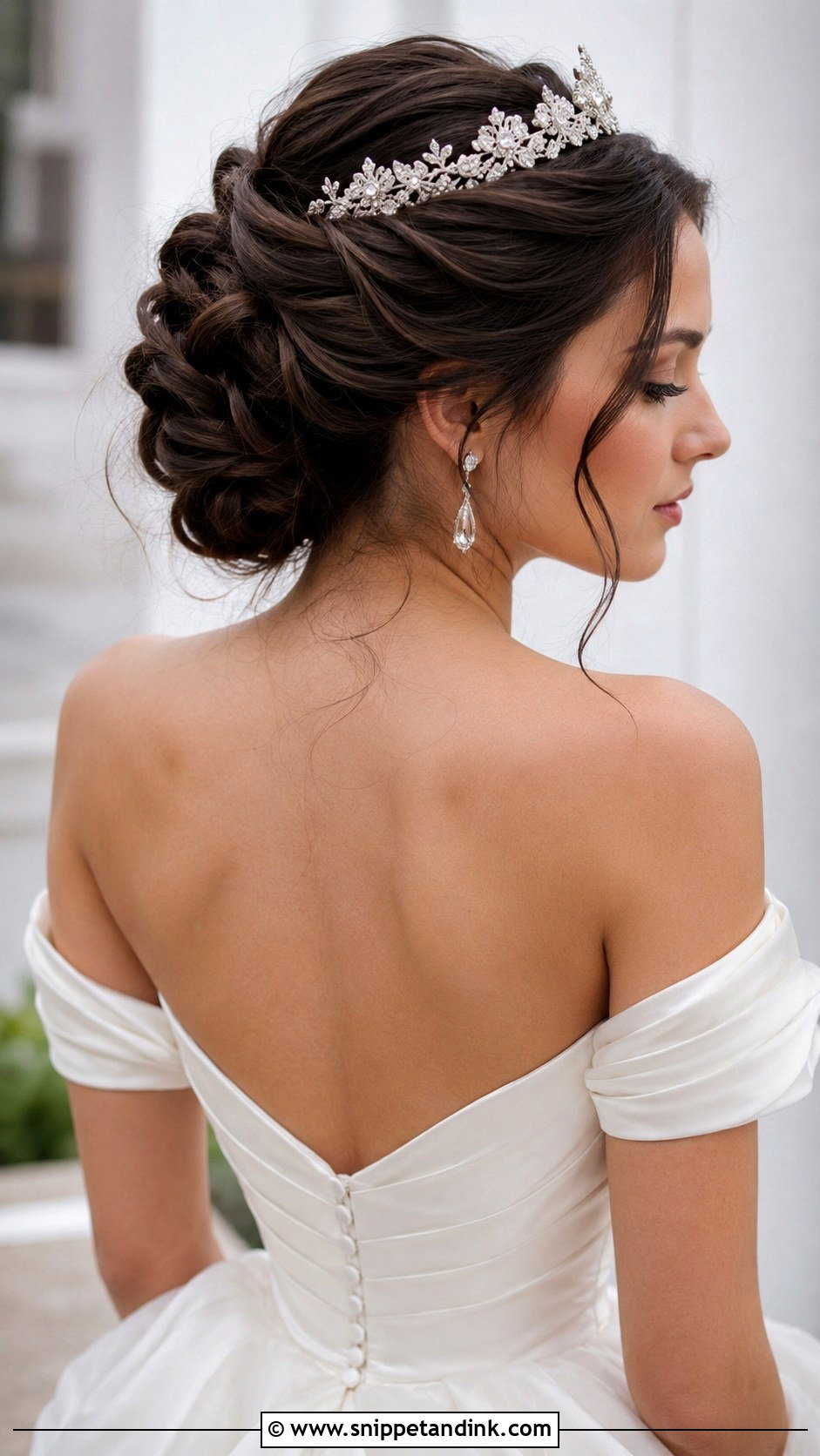 Twisted Updo With Tiara - Snippet and Ink - 20 Bridal Hair with Tiara Ideas
