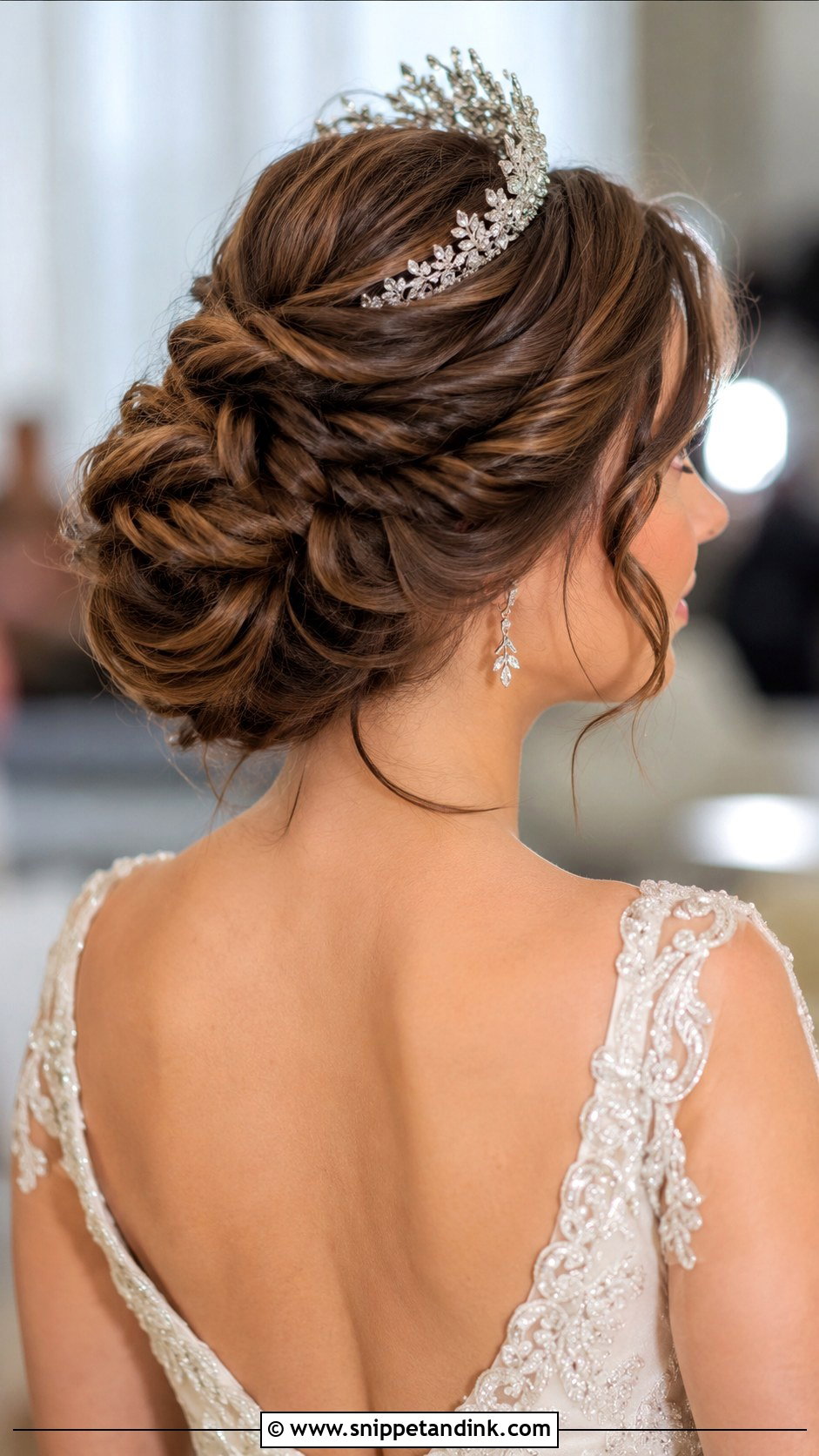 Twisted Updo With Tiara - Snippet and Ink - 35 Wedding Hair Updo Ideas