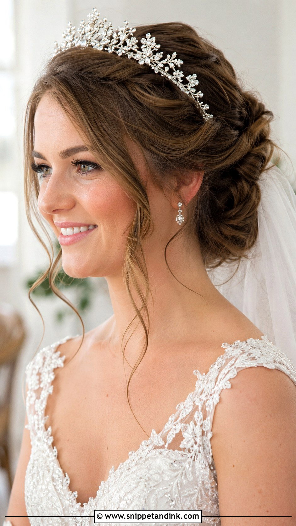 Twisted Updo With Tiara - Snippet and Ink - 20 Bridal Hair Tiara Ideas