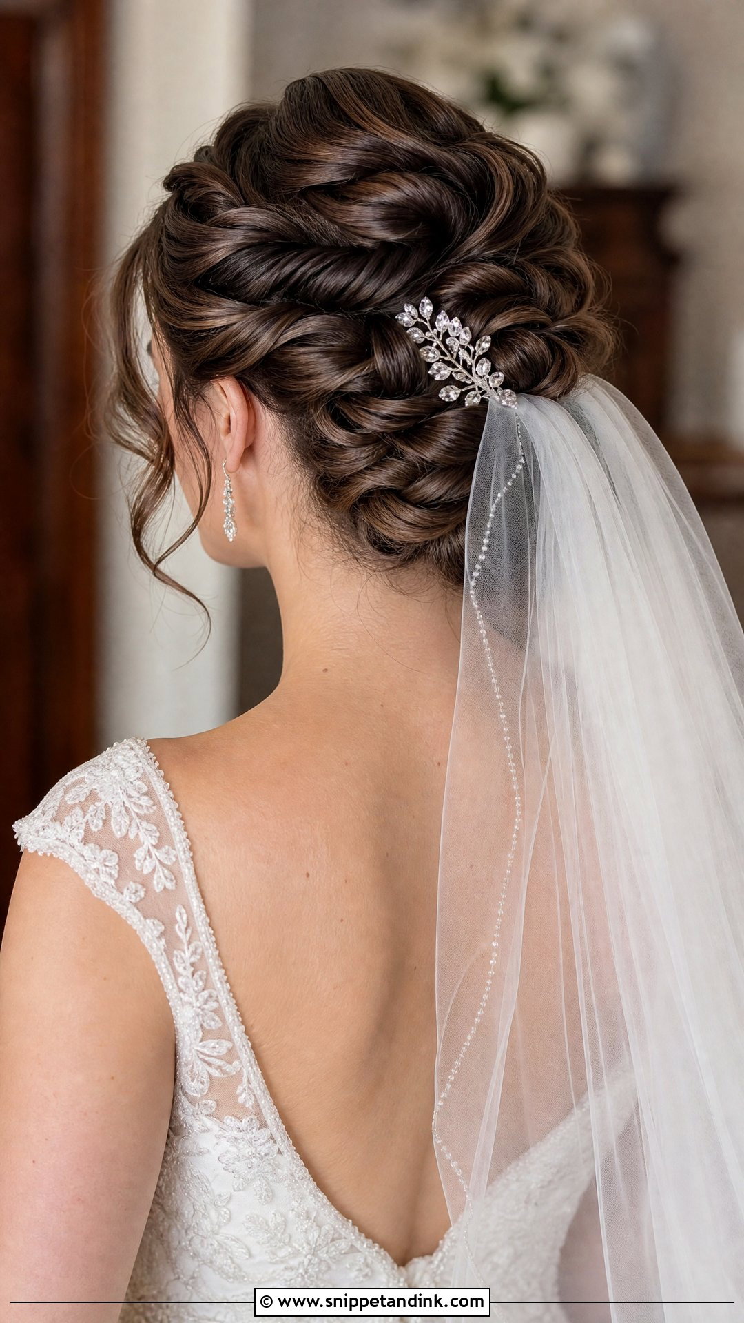 Twisted Updo With Veil - Snippet and Ink - 20 Hair with Veil Ideas
