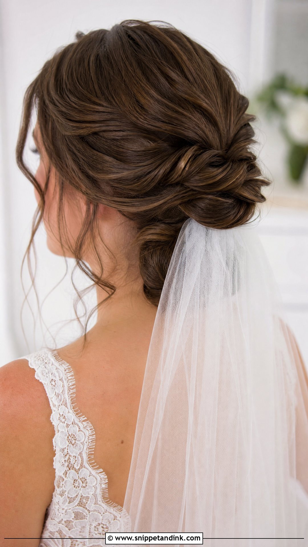 Twisted Updo With Veil - Snippet and Ink - 25 Bridal Hair Up Ideas