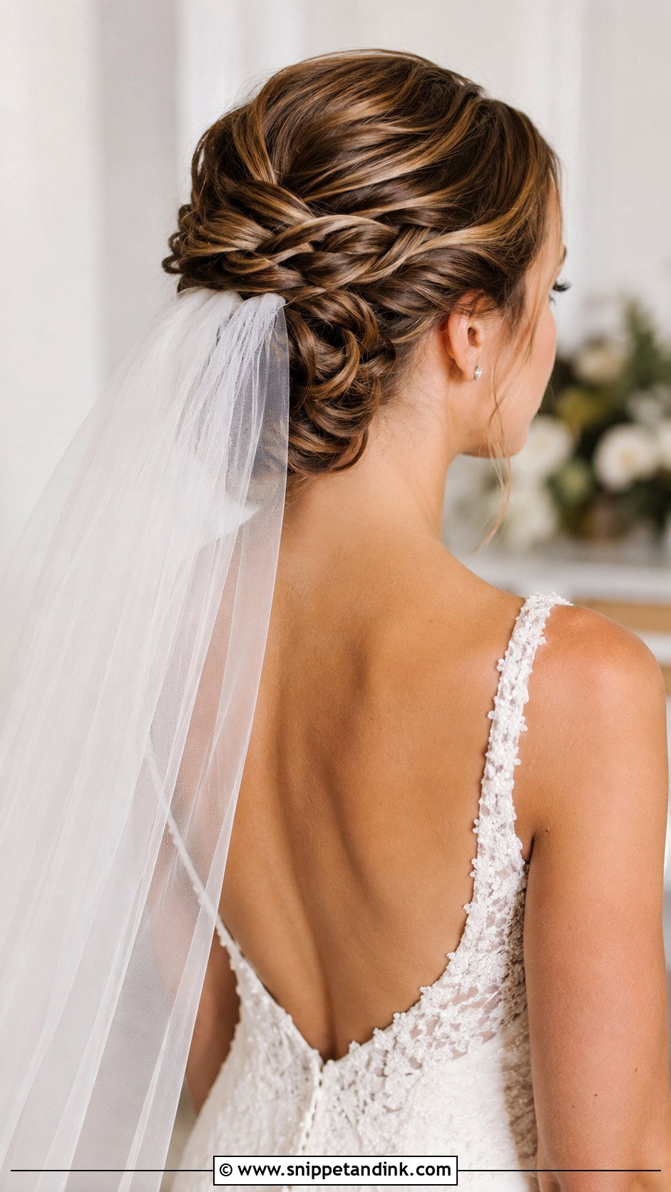 Twisted Updo With Veil - Snippet and Ink - 25 Elegant Bridal Hair Updo Ideas