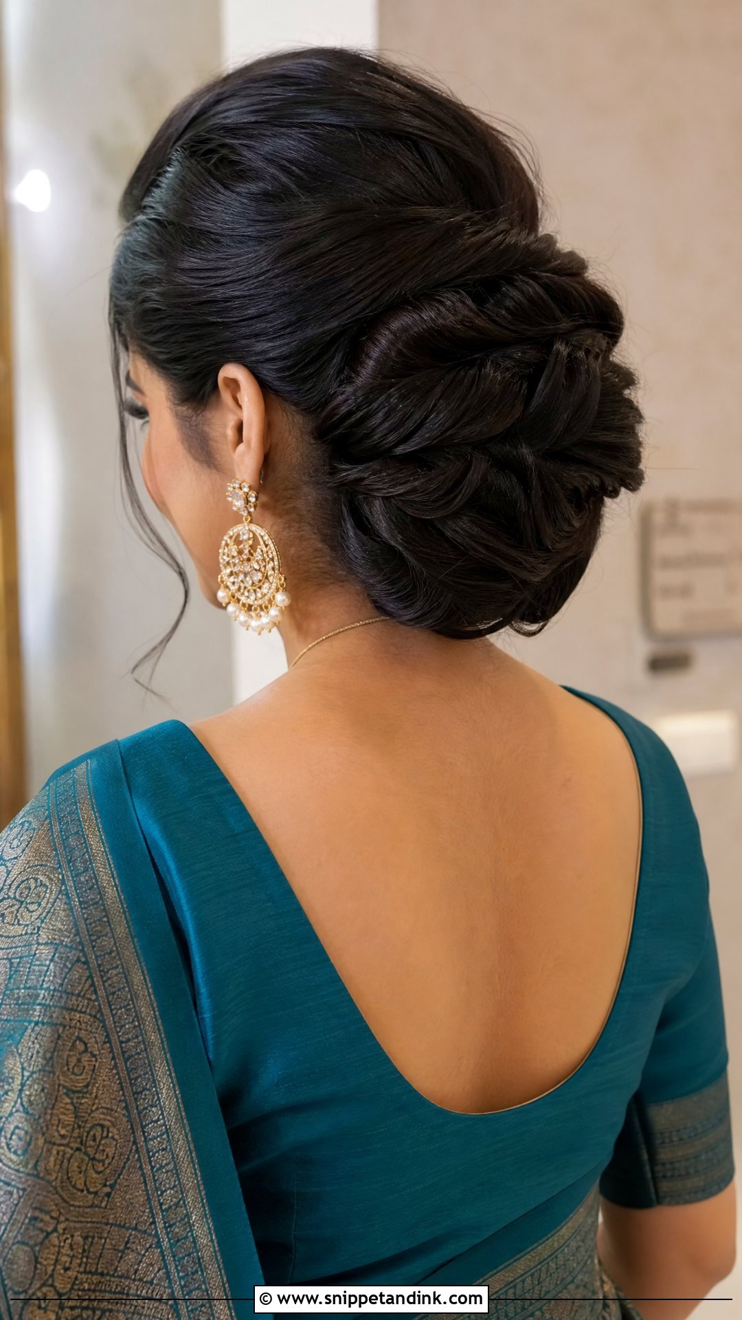 Twisted Updo With Volume - Snippet and Ink - 20 Indian Hairstyle for Mom of Bride Ideas