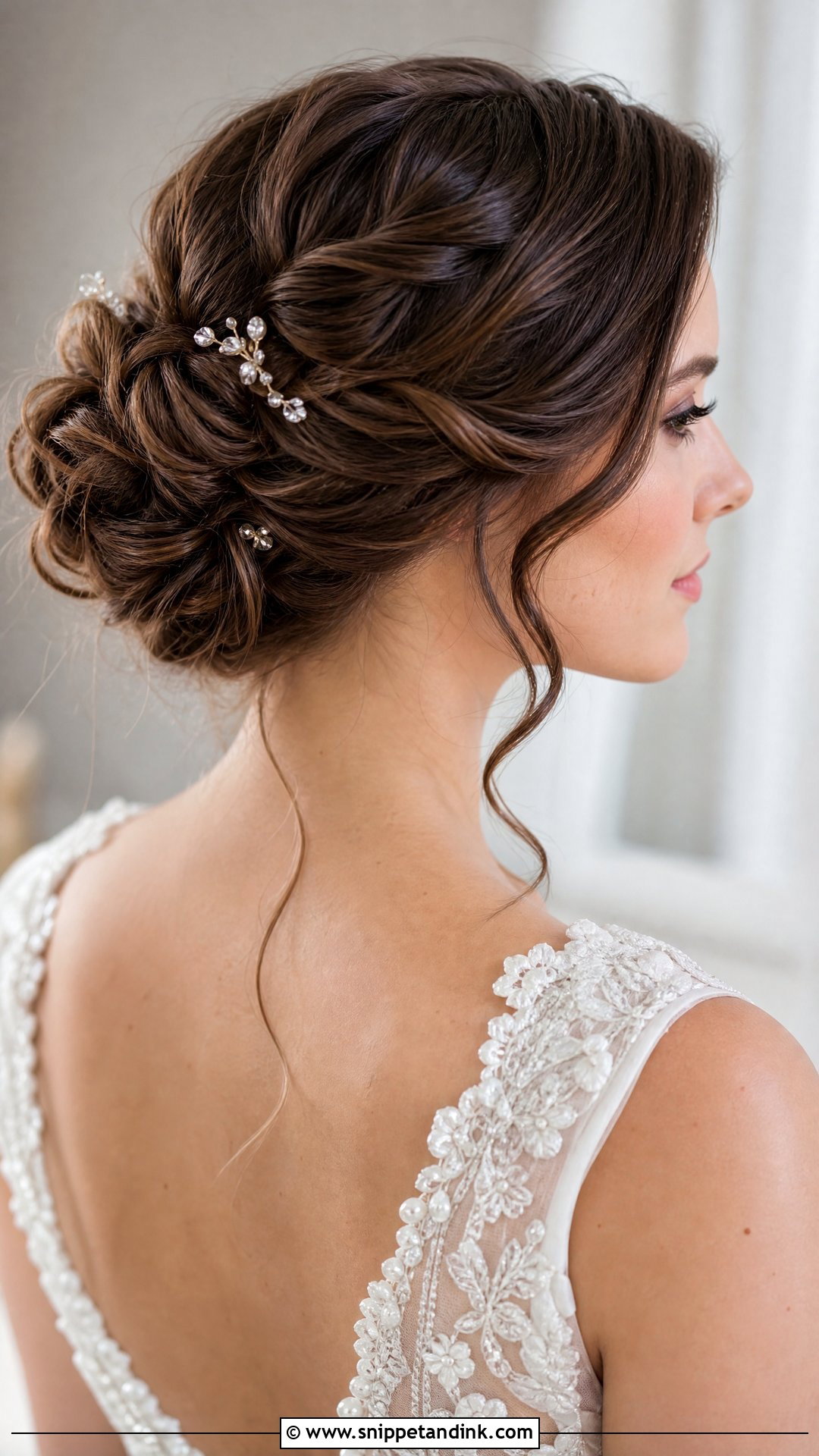 Twisted Updo With Volume - Snippet and Ink - 20 Bride Hairstyles Front View