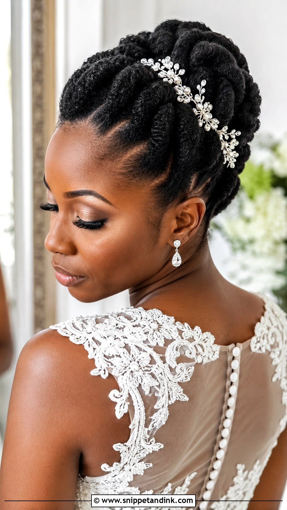 Twisted Updo for Black Brides - Snippet and Ink - 25 Bridal Hair Black Women Ideas