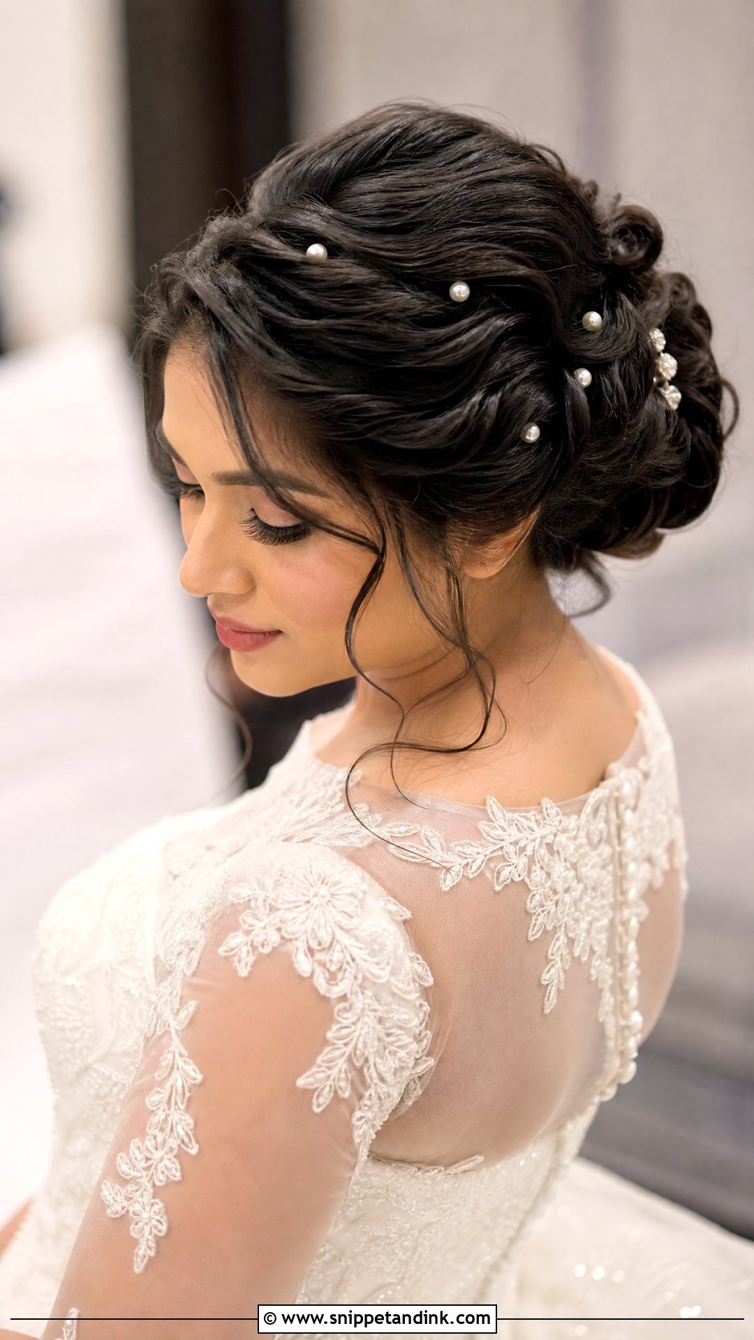 Twisted Updo for Brunette Brides - Snippet and Ink - 20 Dark Hair Wedding Hairstyles Brides