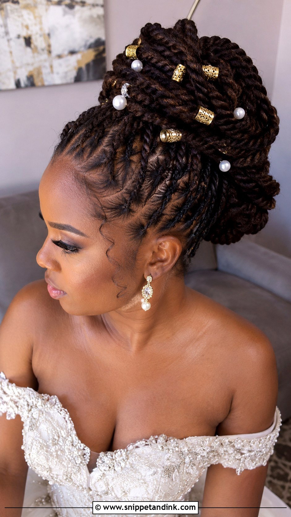 Twisted Updo for Curly Hair - Snippet and Ink - 20 Natural Hairstyles for Wedding