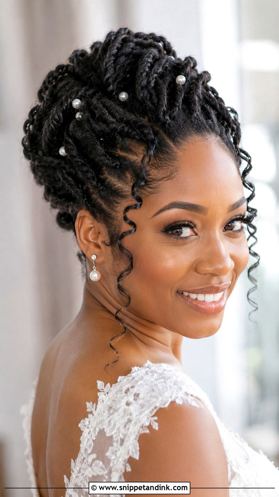Twisted Updo for Natural Hair - Snippet and Ink - 25 Bridal Hairstyles Black Women
