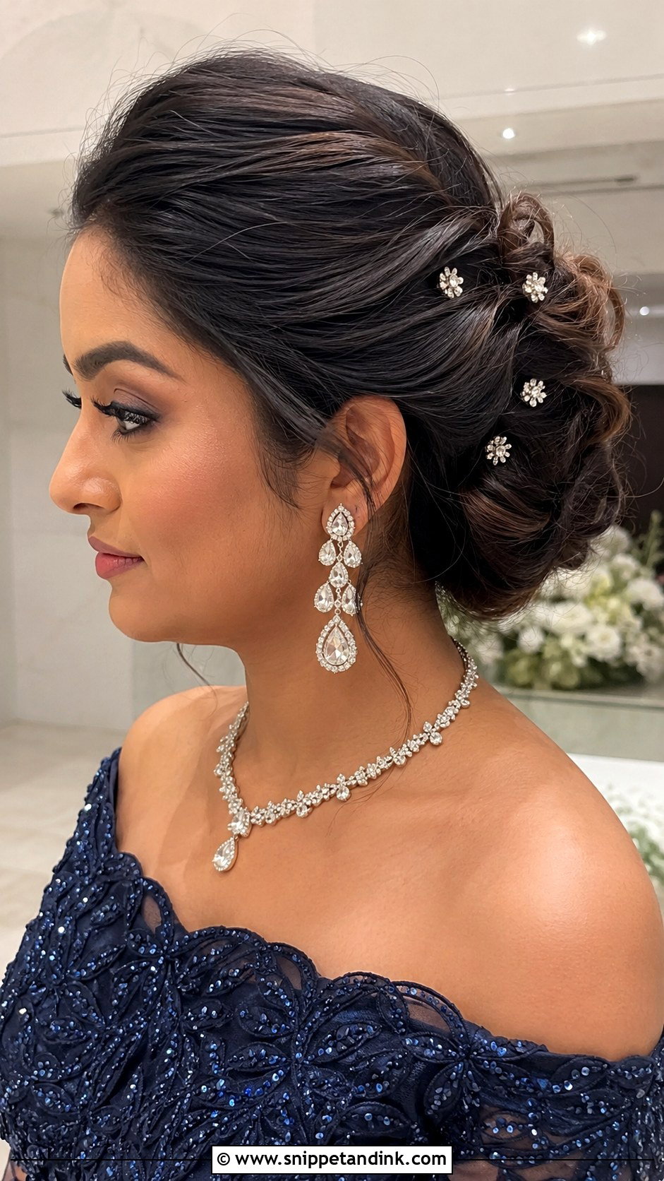 Twisted Updo for Reception - Snippet and Ink - 20 Hairstyle for Indian Bride Ideas