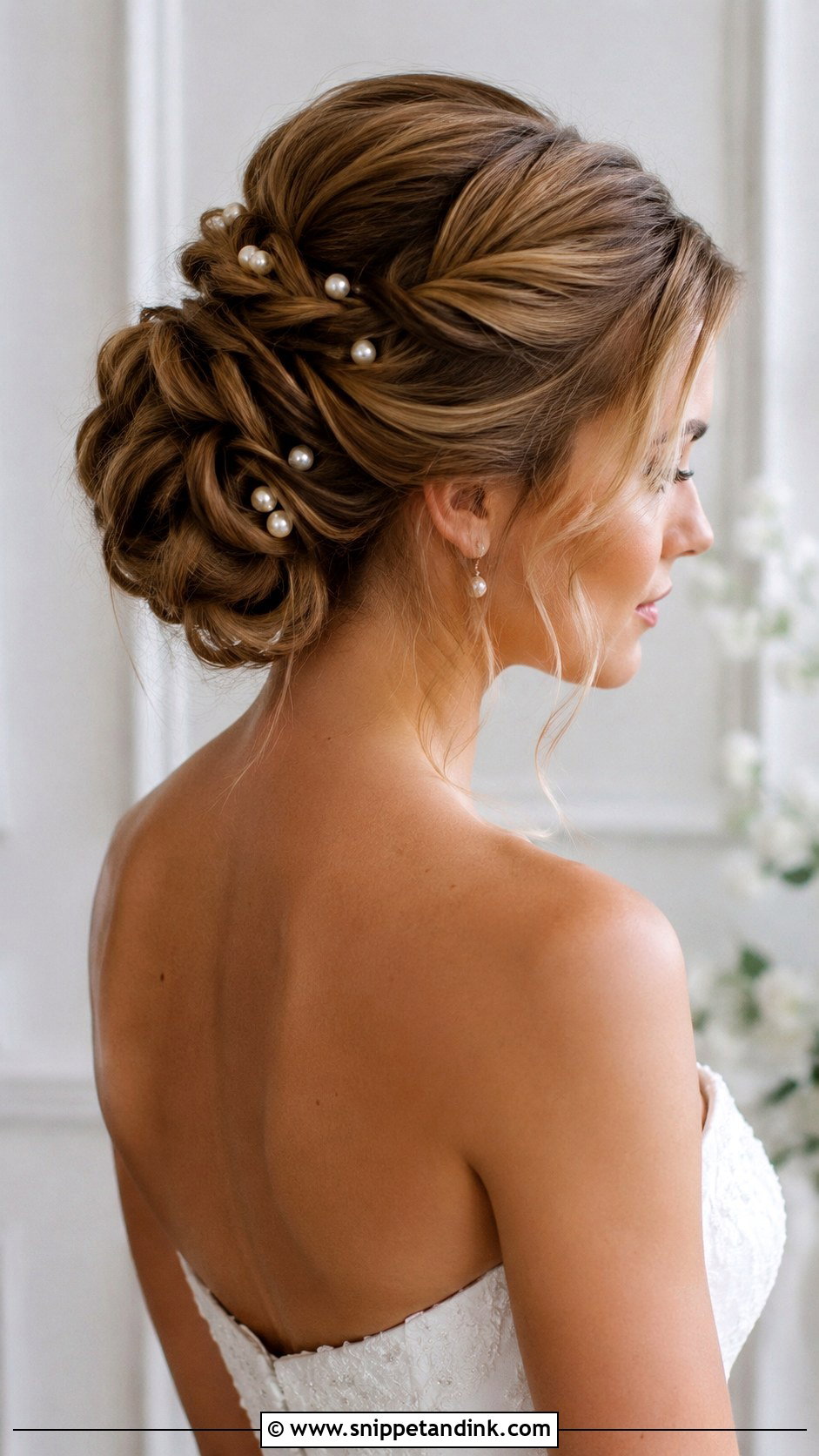Twisted Updo for Strapless Wedding - Snippet and Ink - 25 Wedding Hairstyles for Strapless Dress