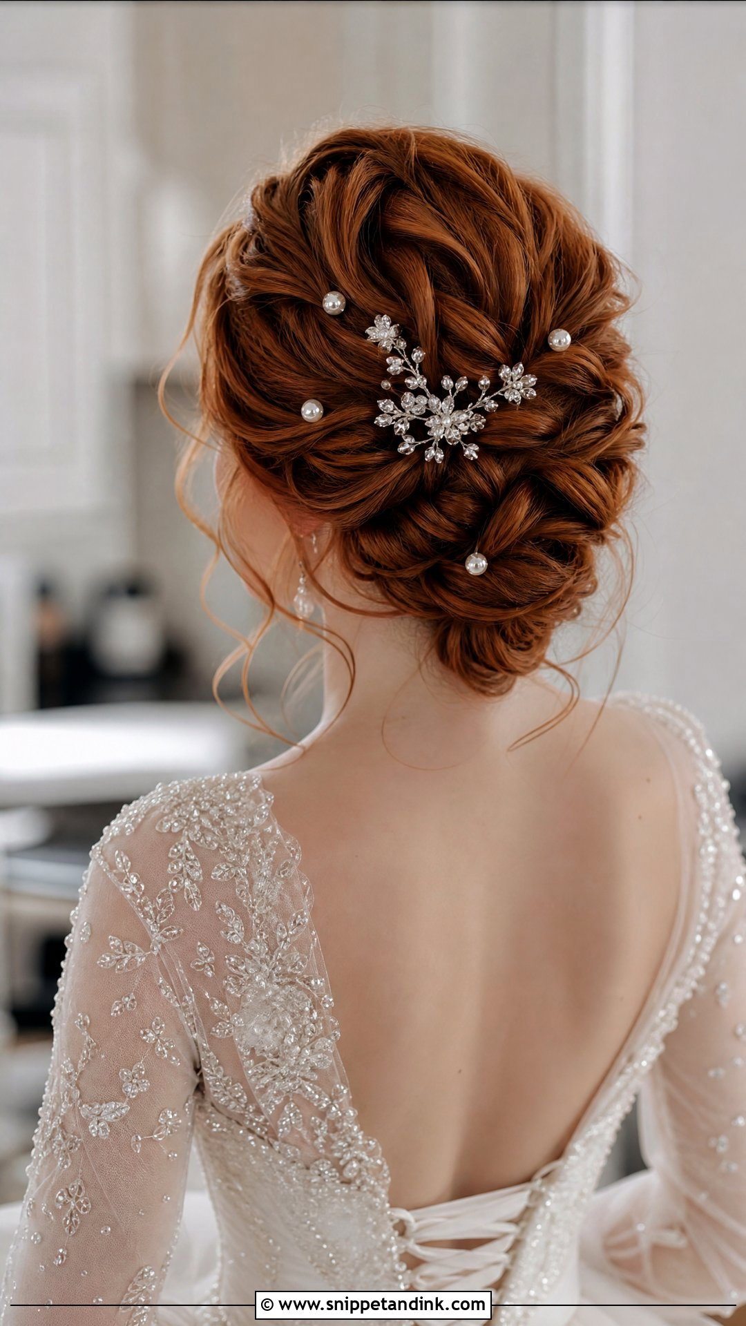 Twisted Updo with Hair Accessories - Snippet and Ink - 20 Red Hair Brides