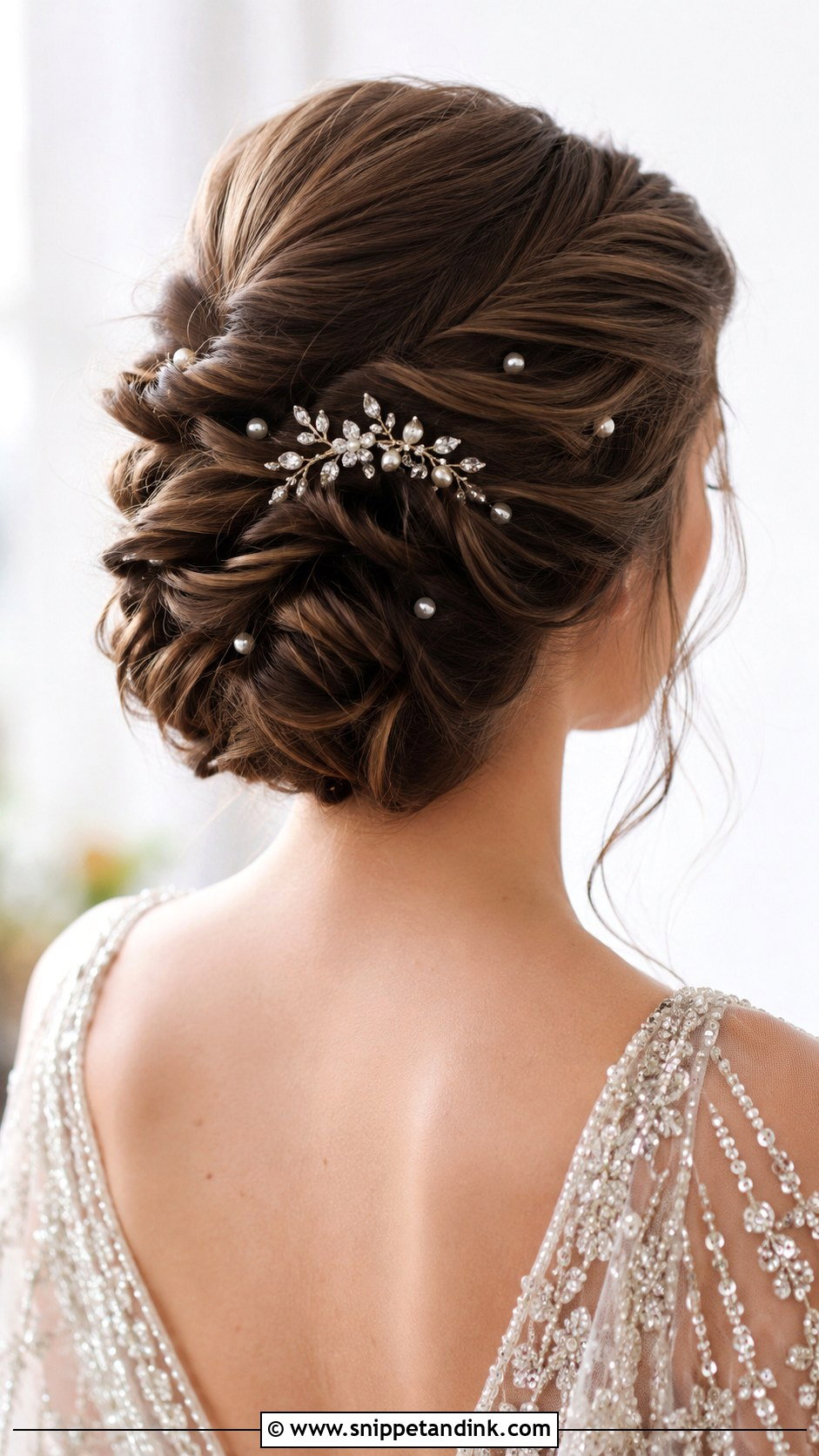Twisted Updo with Hair Accessories - Snippet and Ink - 25 Glam Bridal Hair Updo Ideas