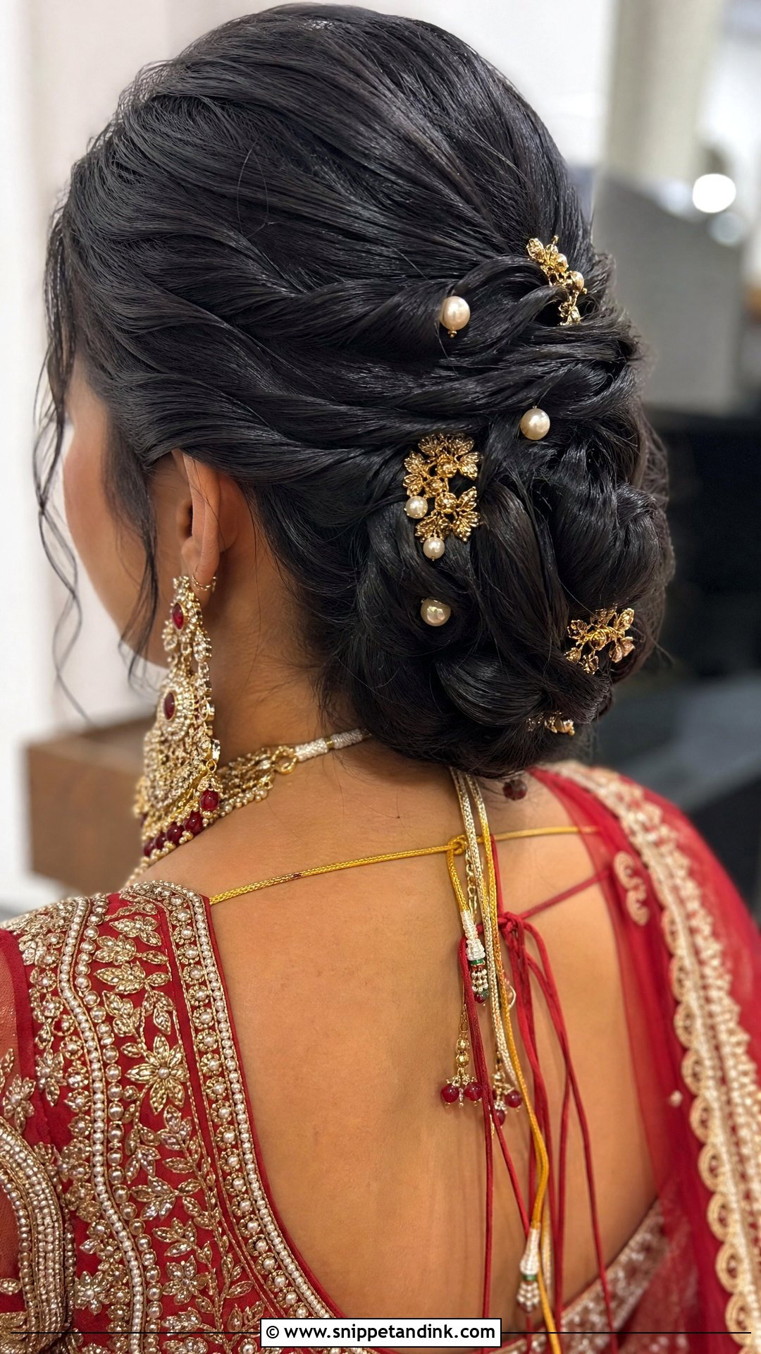 Twisted Updo with Jewelry - Snippet and Ink - 20 Indian Hairstyles for Bridal