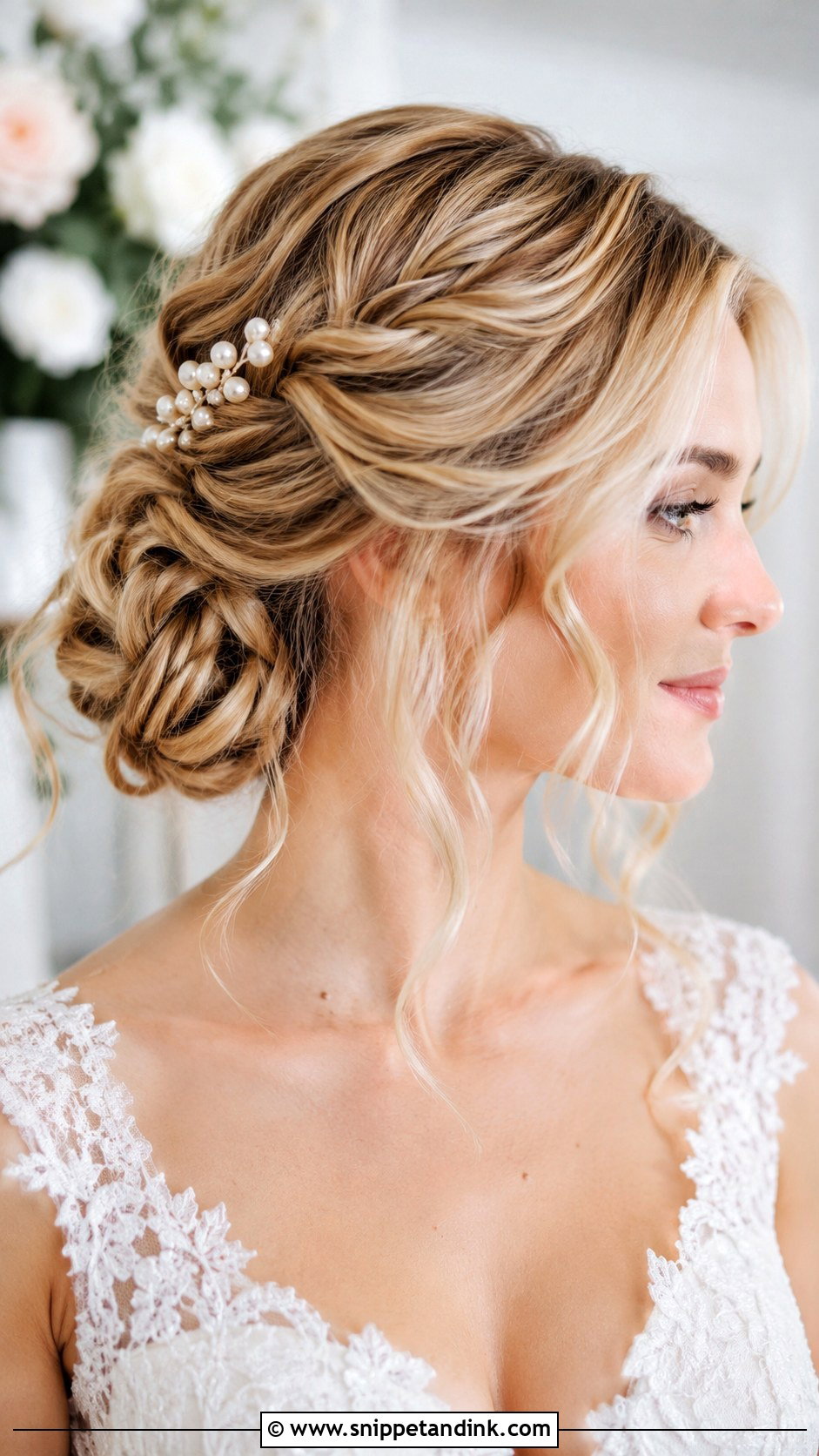 Twisted Updo with Loose Tendrils - Snippet and Ink - 30 Updo Hairstyles for Wedding