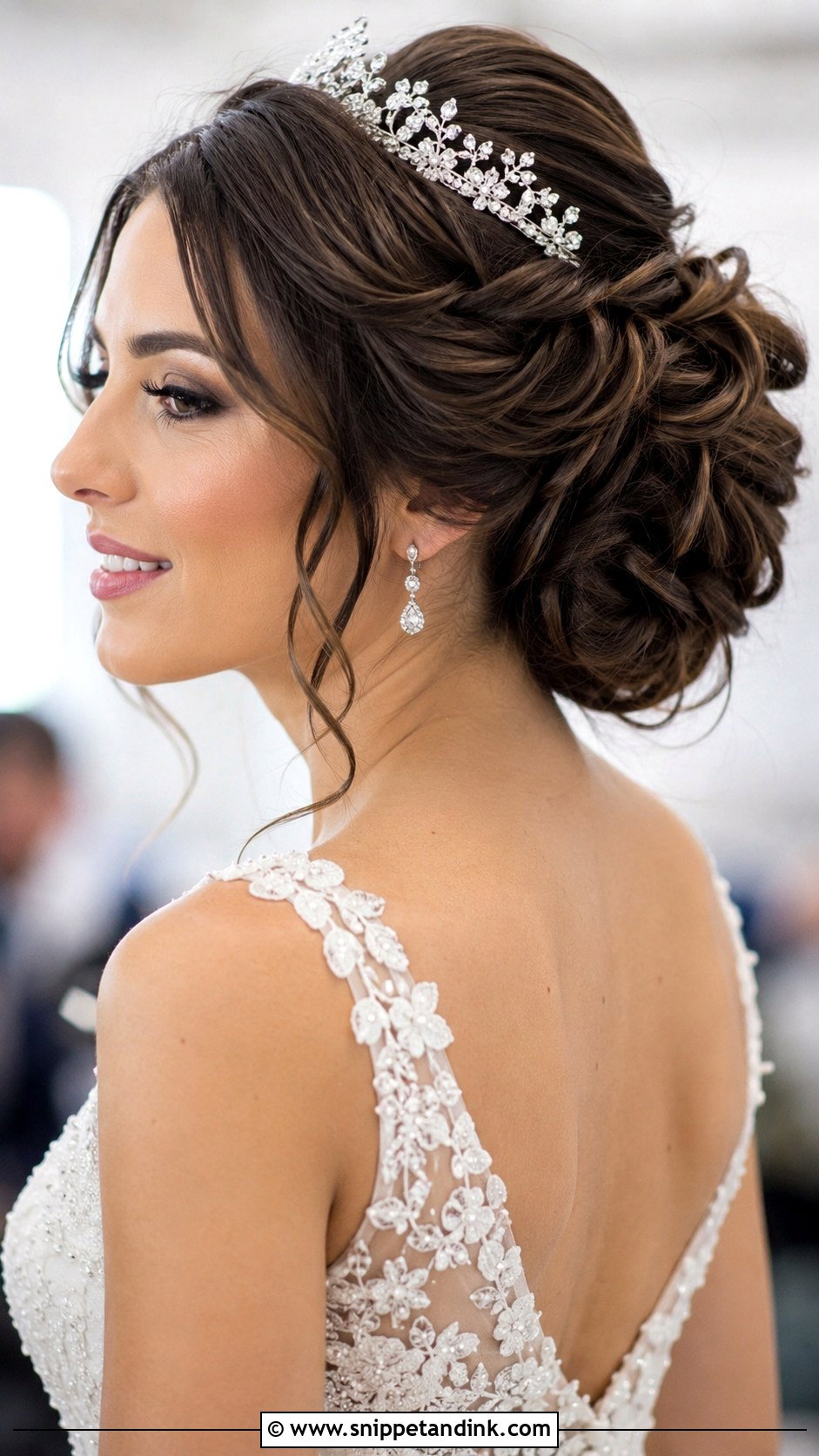 Twisted Updo with Tiara - Snippet and Ink - 20 Bride Hairstyles with Tiara