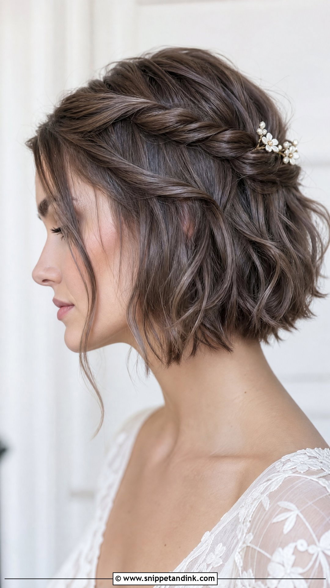 Twisted Wedding Bob - Snippet and Ink - 20 Wedding Hair Bob Length Ideas