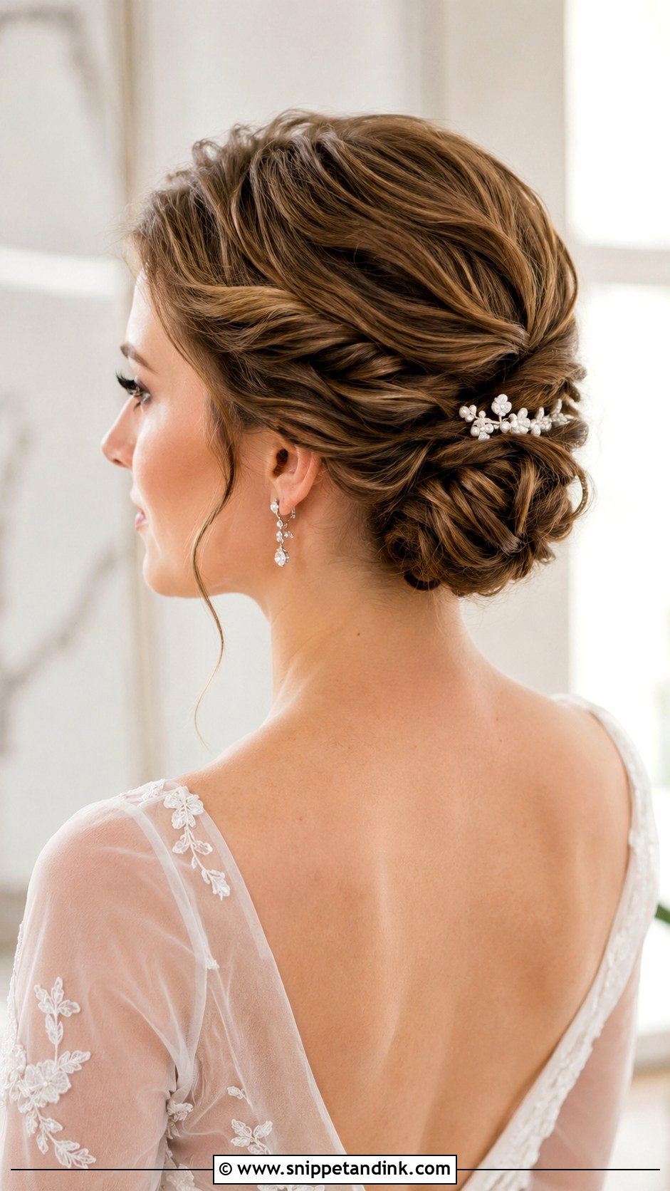 Twisted Wedding Bun For Short Hair - Snippet and Ink - 15 Wedding Buns for Short Hair