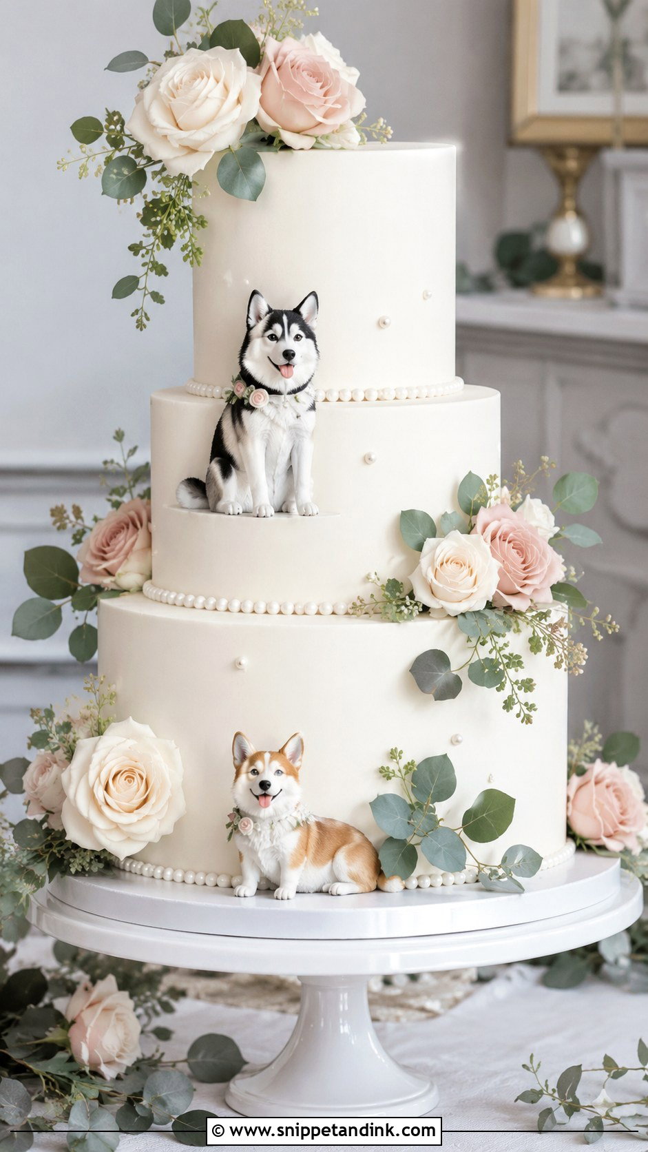 Two Dogs Wedding Cake - Snippet and Ink - 25 Dog in Wedding Cake Ideas