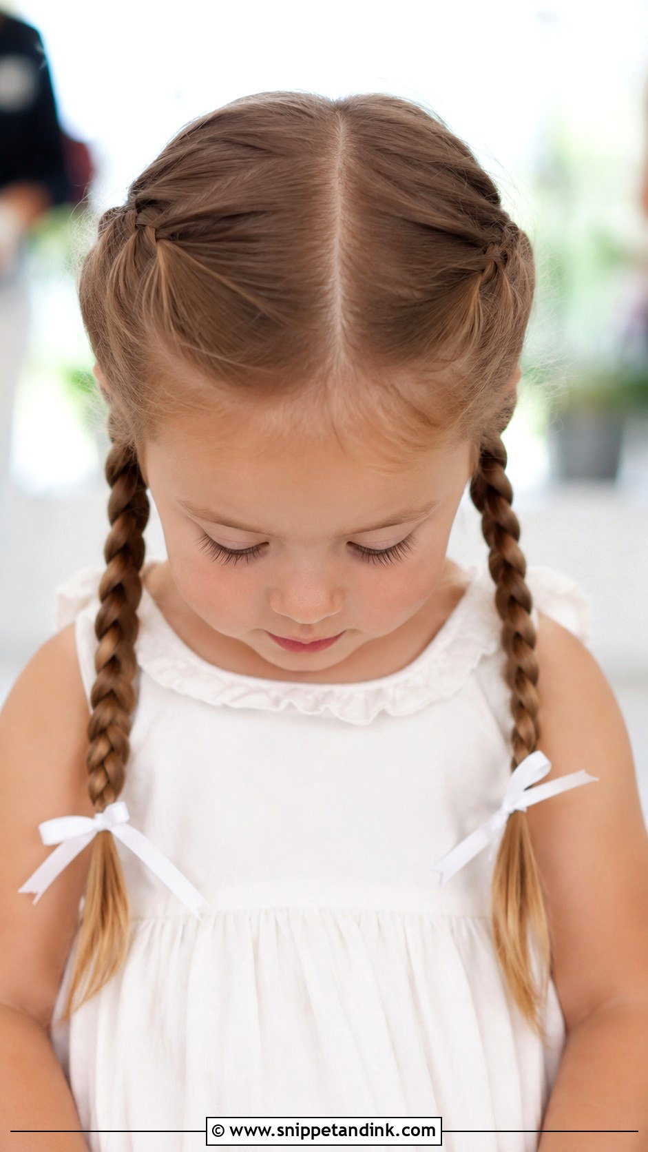 Two French Braids - Snippet and Ink - 25 Toddler Wedding Hair Ideas