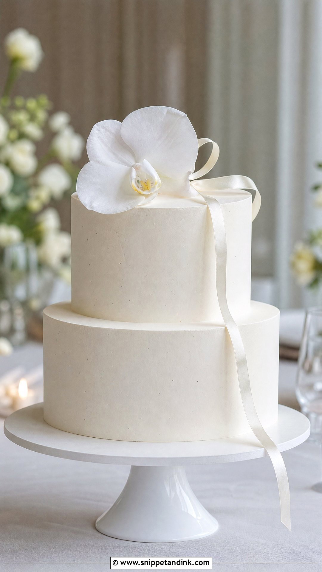 Two Step Wedding Cake With Minimal White Frosting - Snippet and Ink - 20 Two Step Cake Design Ideas for Wedding