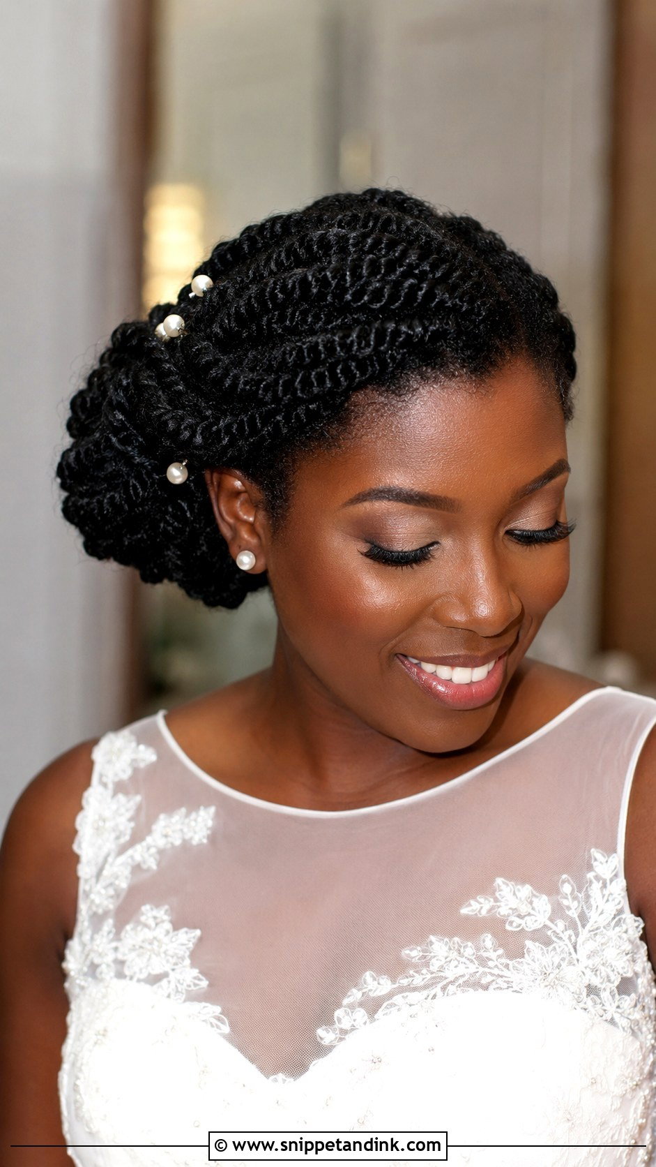 Two Strand Twist Wedding Hairstyle - Snippet and Ink - 15 Natural Hairstyles for Black Women for Wedding