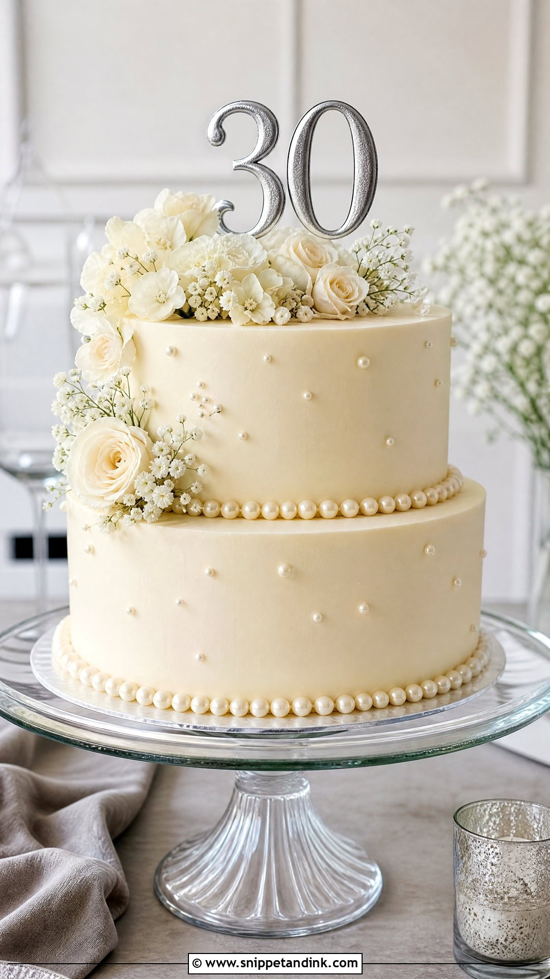 Two Tier 30th Anniversary Cake - Snippet and Ink - 25 30th Anniversary Cake Ideas