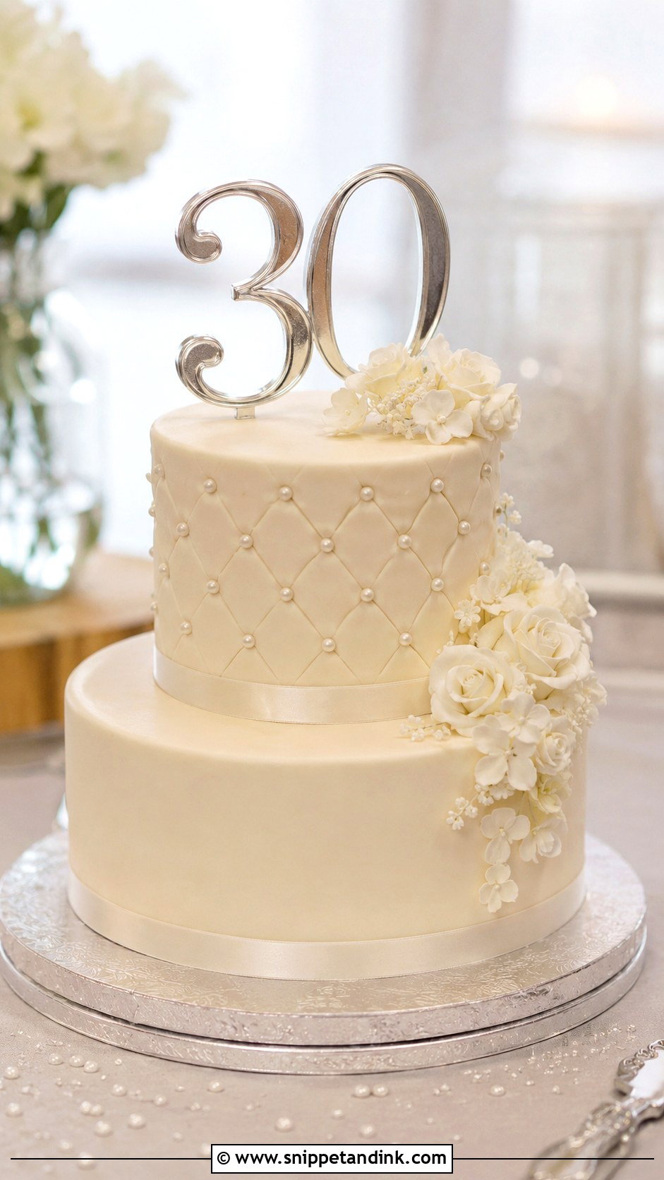Two Tier 30th Anniversary Cake - Snippet and Ink - 20 30th Wedding Anniversary Cake Ideas