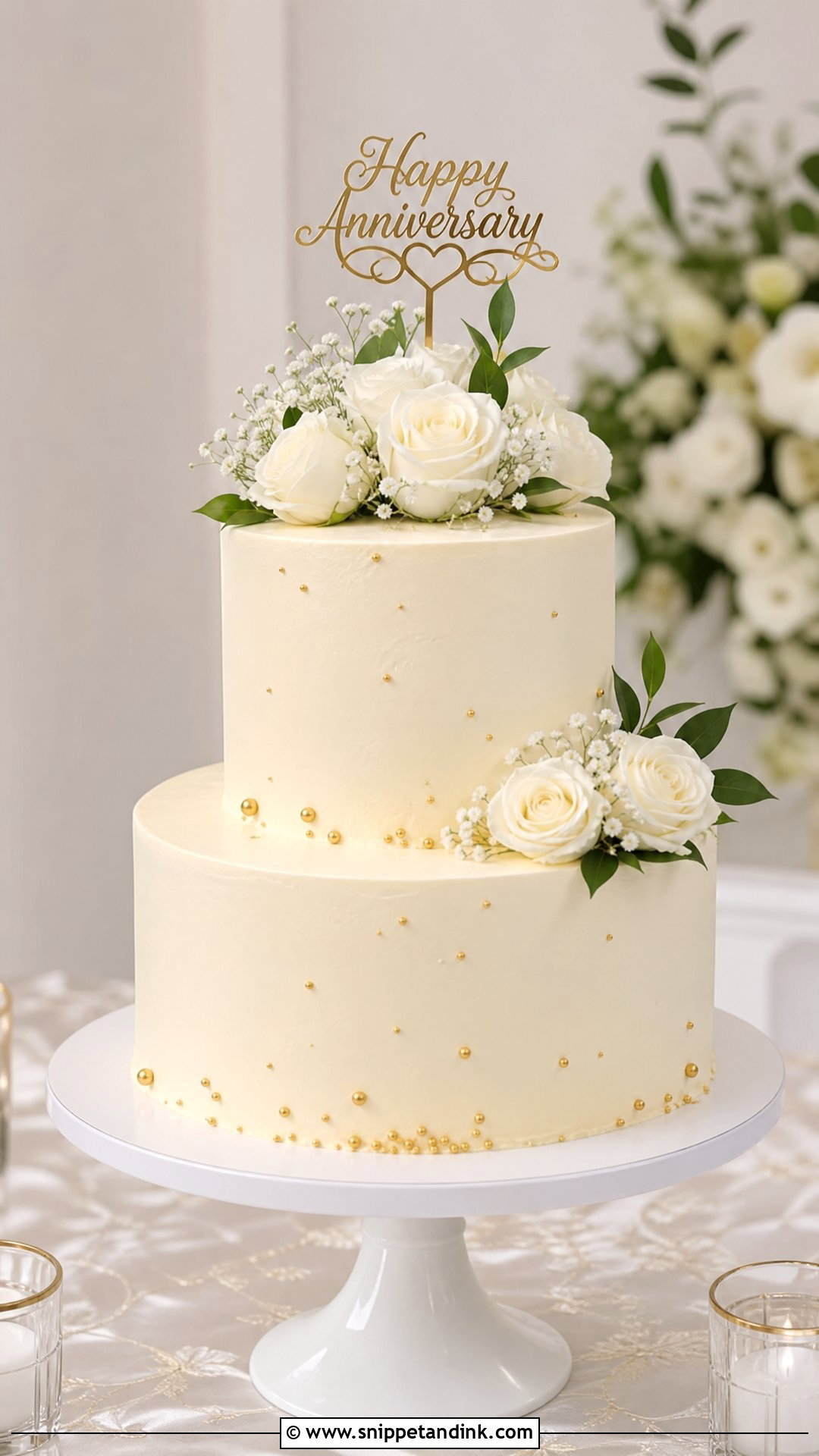 Two Tier Anniversary Cake - Snippet and Ink - 25 Simple Anniversary Cake Designs
