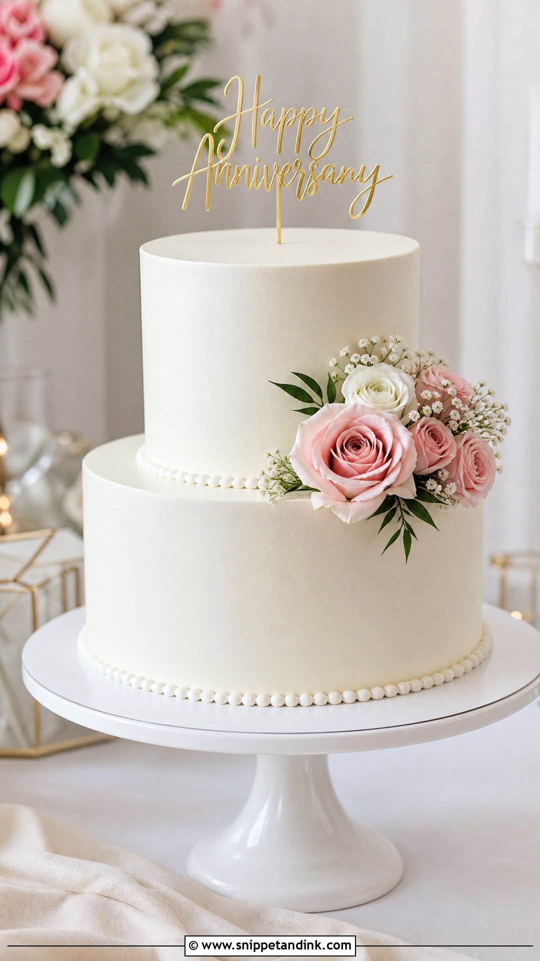 Two Tier Anniversary Cake - Snippet and Ink - 25 Simple Anniversary Cake Ideas