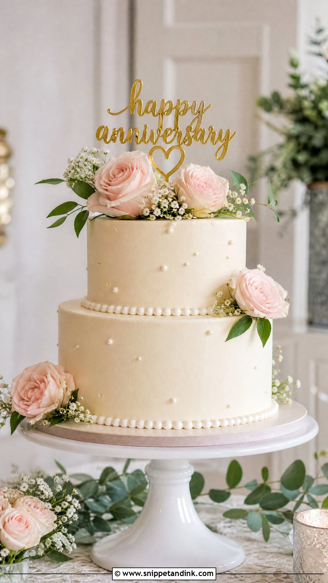 Two Tier Anniversary Cake - Snippet and Ink - 30 Cute Anniversary Cake Ideas