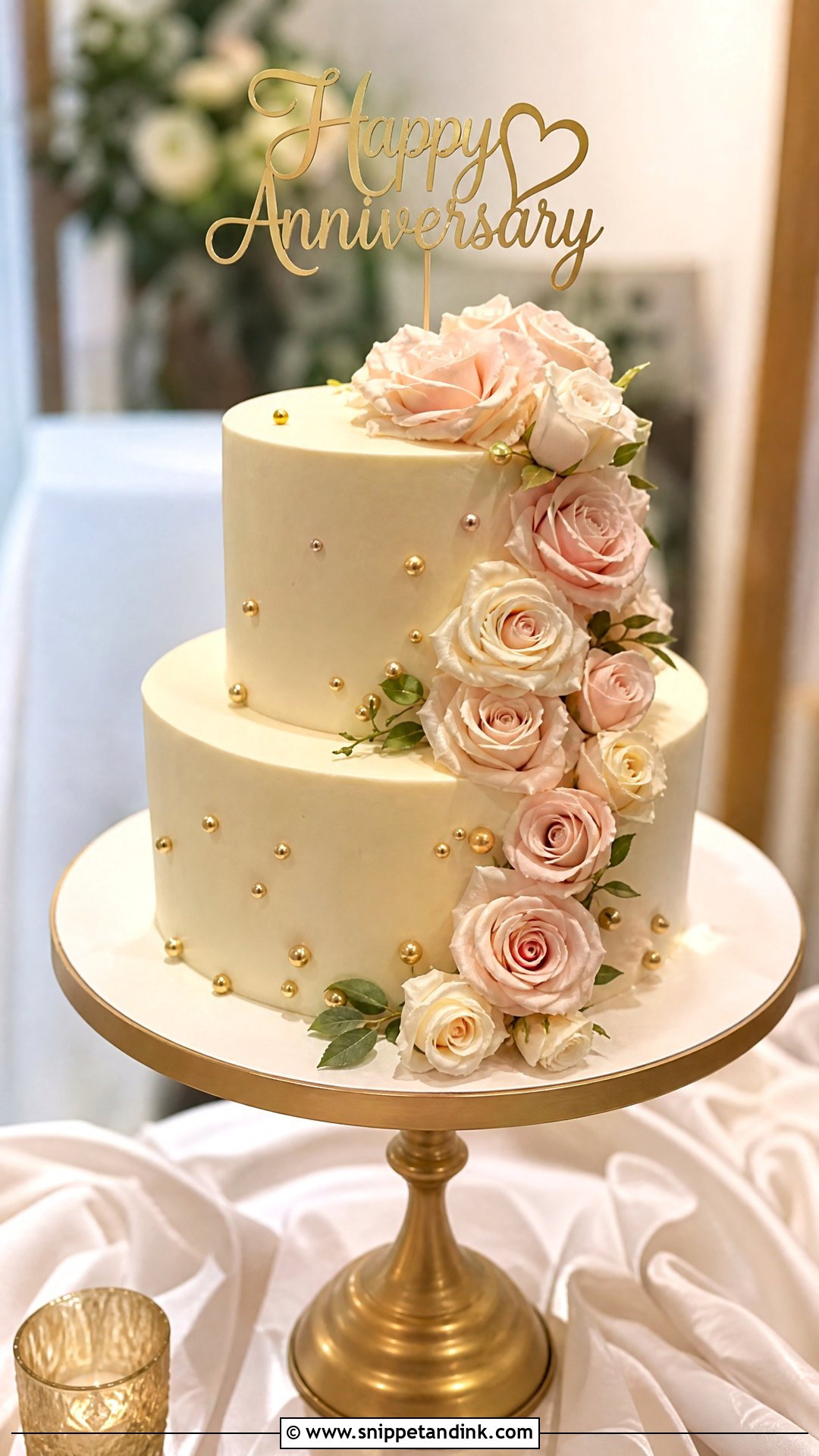 Two Tier Anniversary Cake - Snippet and Ink - 30 Marriage Anniversary Cake Design Ideas