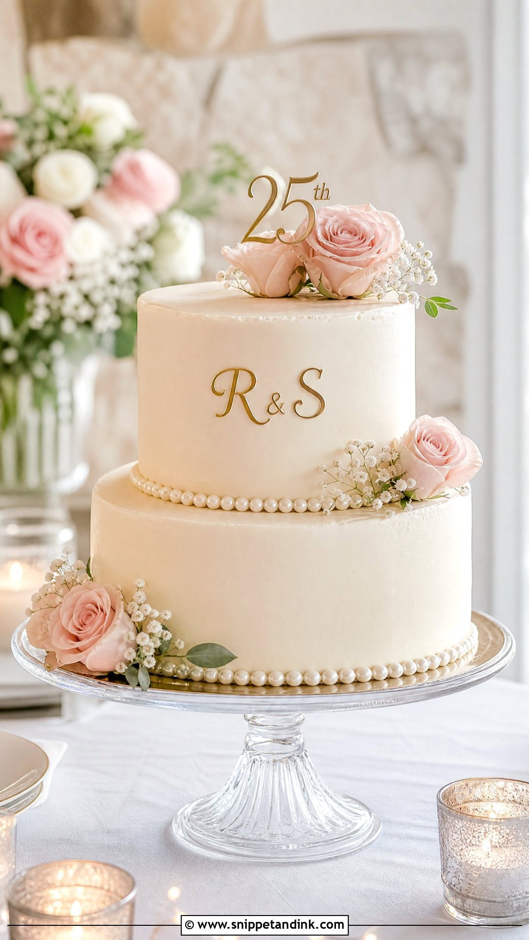 Two Tier Anniversary Cake - Snippet and Ink - 35 Anniversary Cake Designs