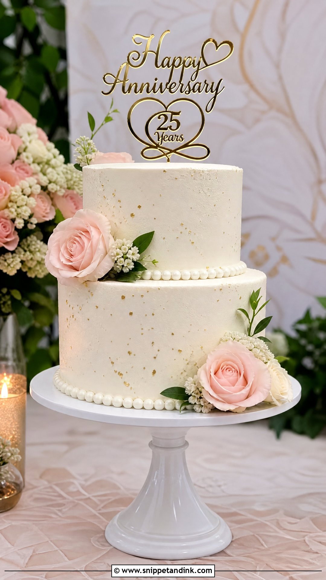 Two Tier Anniversary Cake - Snippet and Ink - 35 Happy Anniversary Cakes