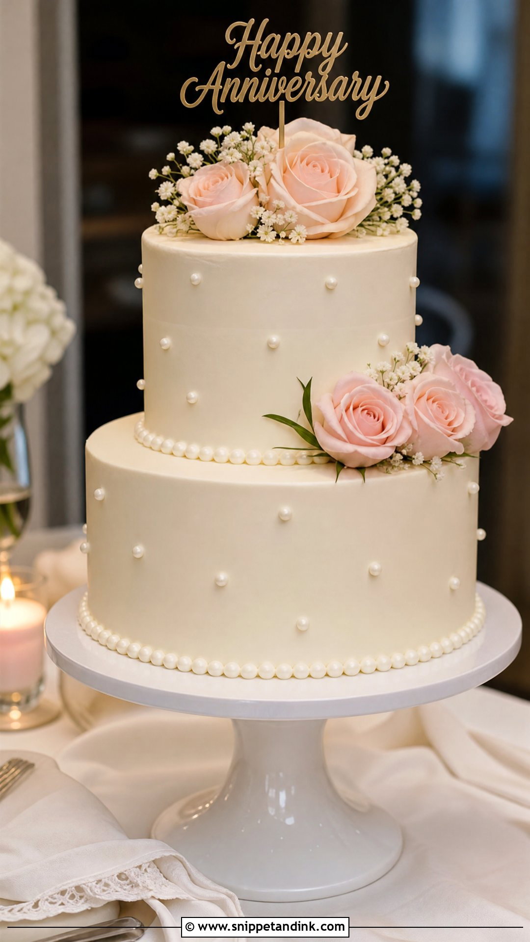 Two Tier Anniversary Cake - Snippet and Ink - 20 Simple Wedding Anniversary Cake Ideas
