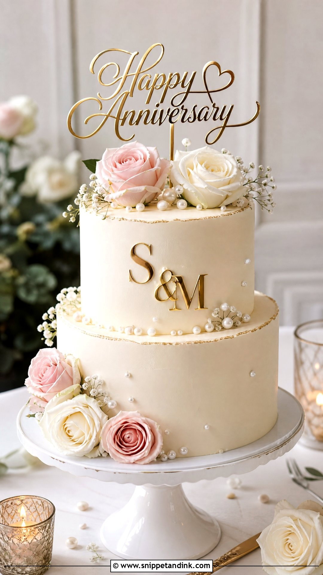 Two Tier Anniversary Cake - Snippet and Ink - 25 Happy Wedding Anniversary Cake Ideas