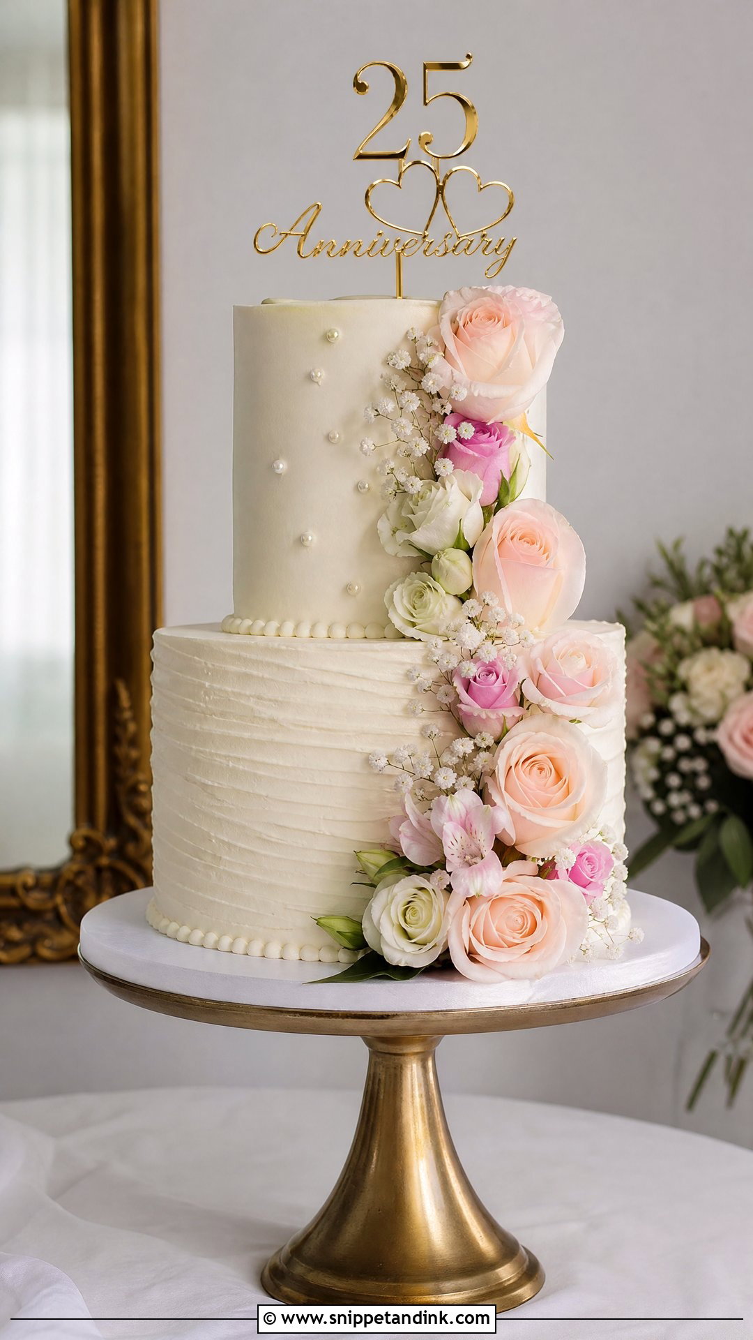 Two Tier Anniversary Cake - Snippet and Ink - 25 Love Anniversary Cake Ideas