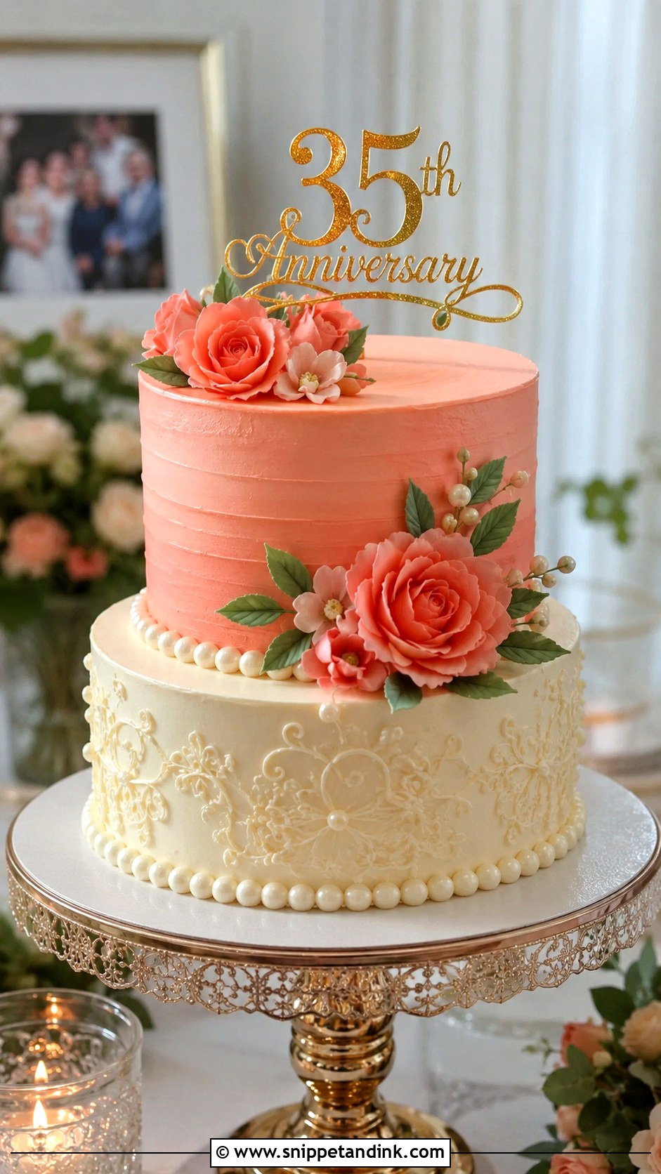 Two Tier Anniversary Cake - Snippet and Ink - 20 35th Anniversary Cake Ideas