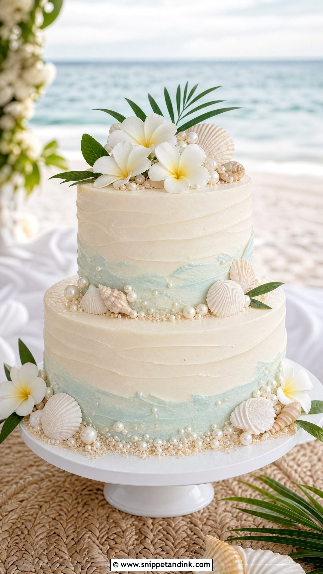 Two Tier Beach Wedding Cake - Snippet and Ink - 20 Two Tier Cakes for Wedding