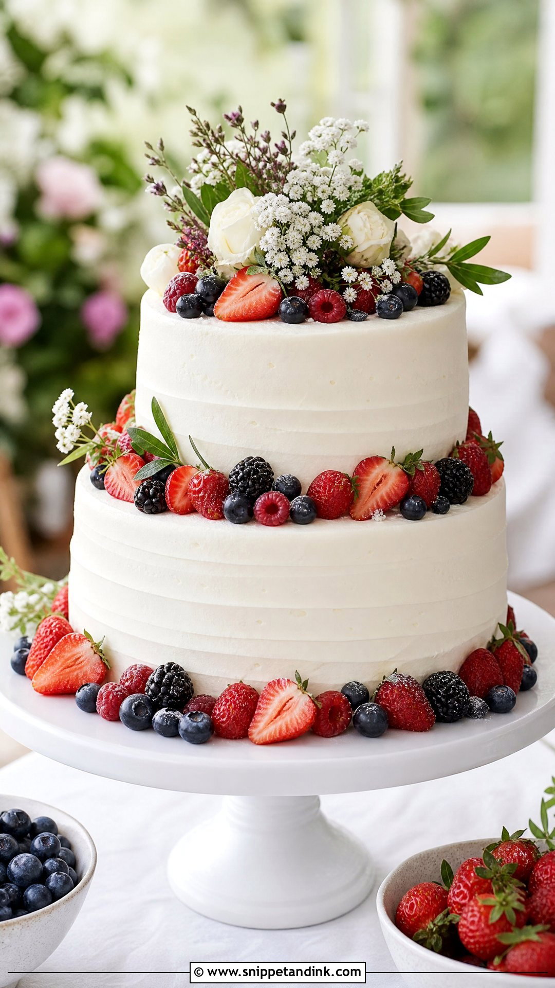 Two Tier Berry Wedding Cake - Snippet and Ink - 20 Simple Two Tier Wedding Cake Ideas